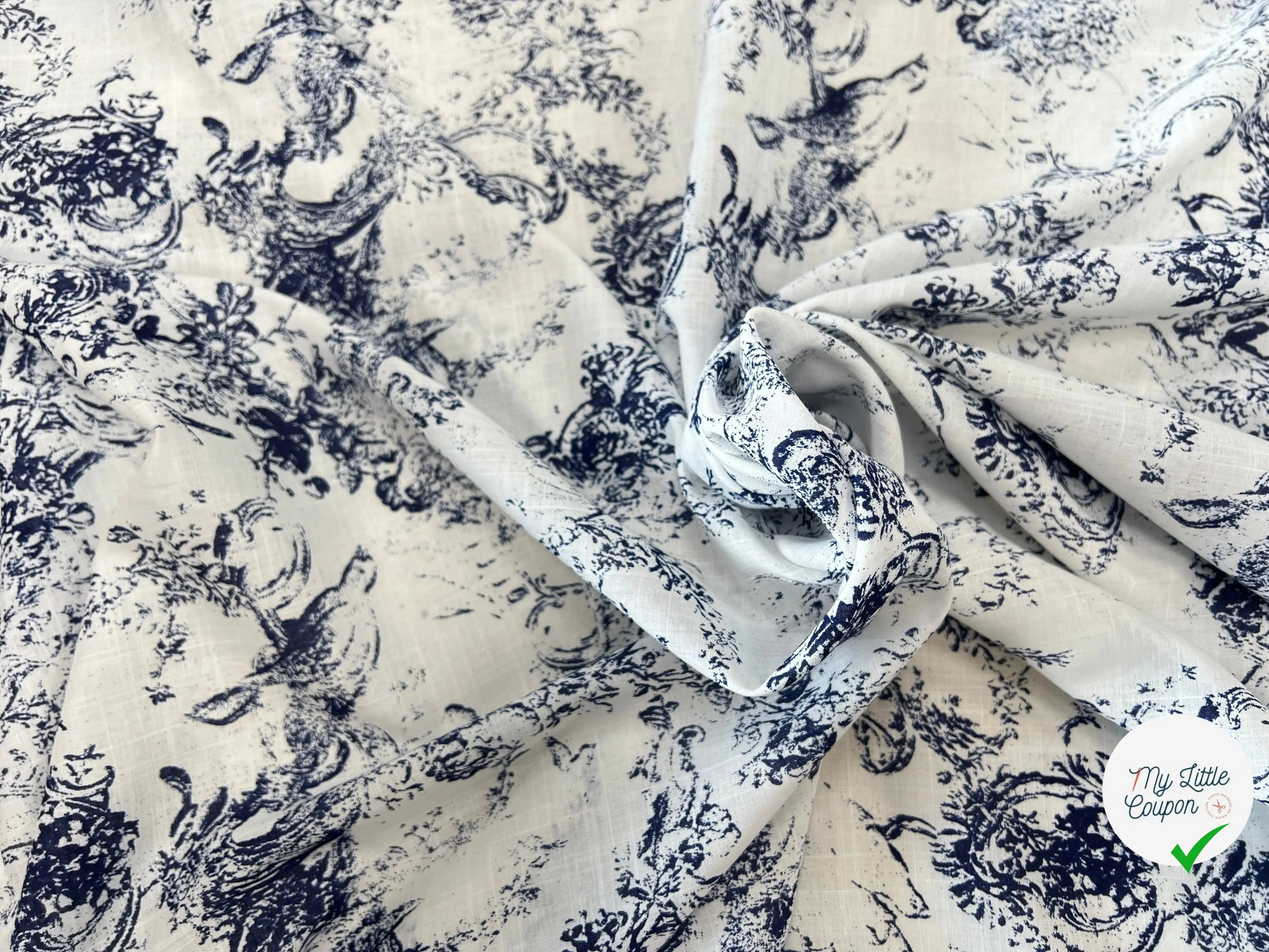 VOILE DE COTON MARVIN 150CM IMPRIMÉ FLEURS - My Little Coupon