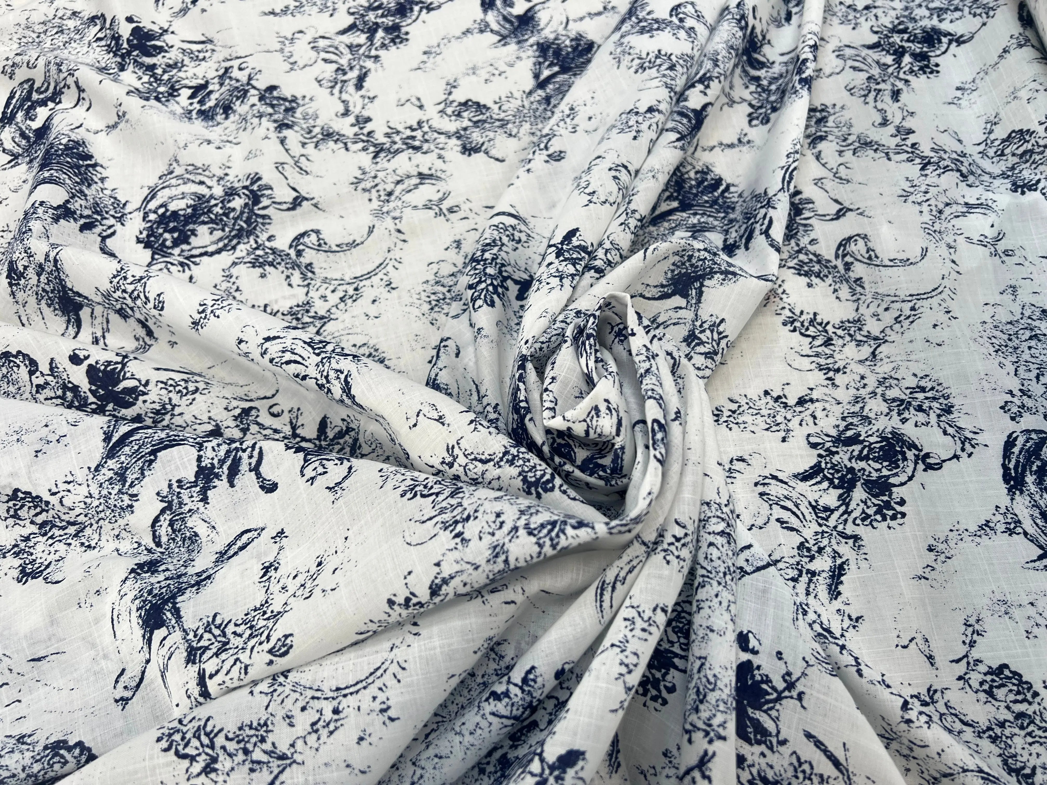 VOILE DE COTON MARVIN 150CM IMPRIMÉ FLEURS - My Little Coupon