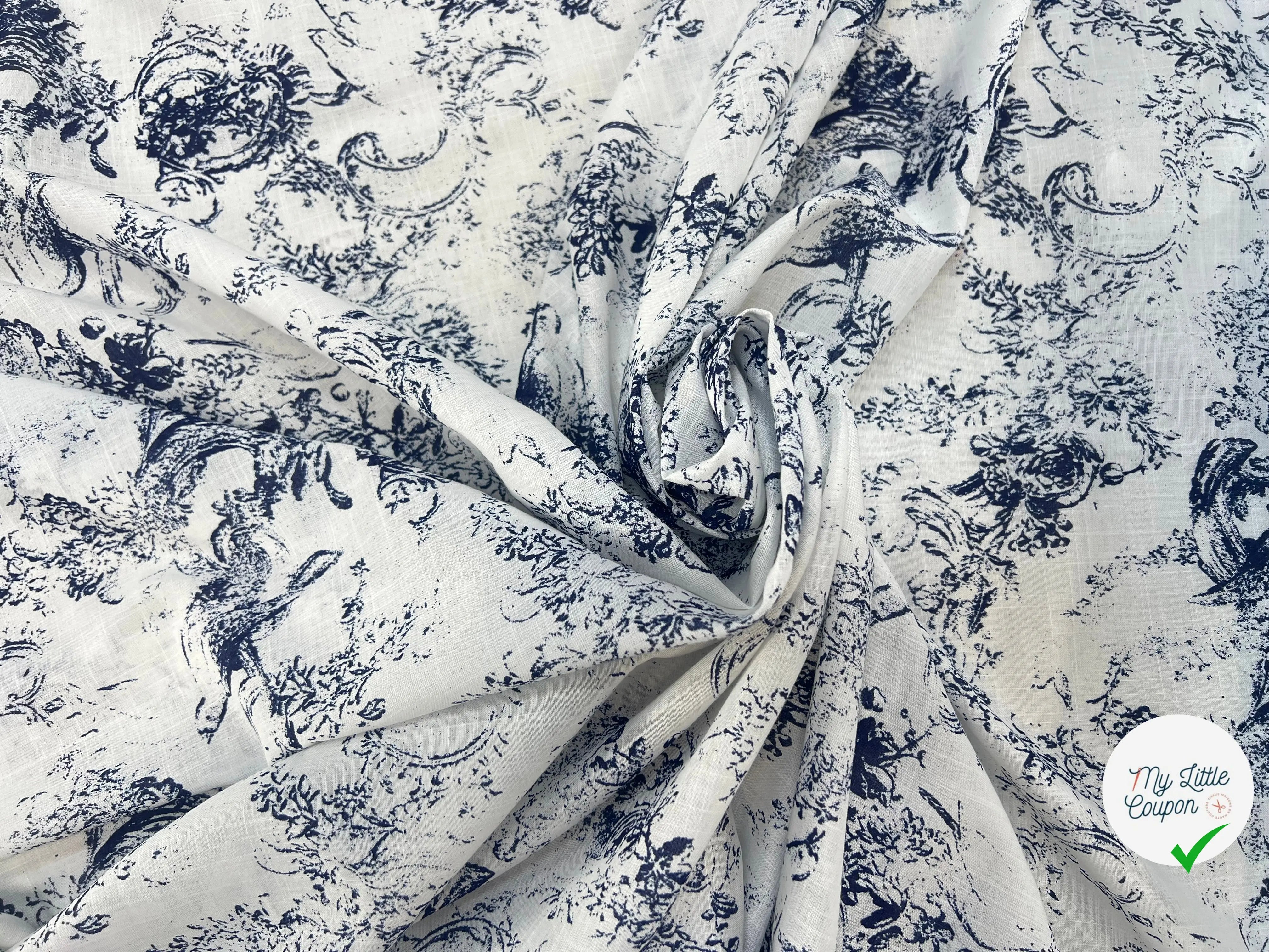 VOILE DE COTON MARVIN 150CM IMPRIMÉ FLEURS - My Little Coupon
