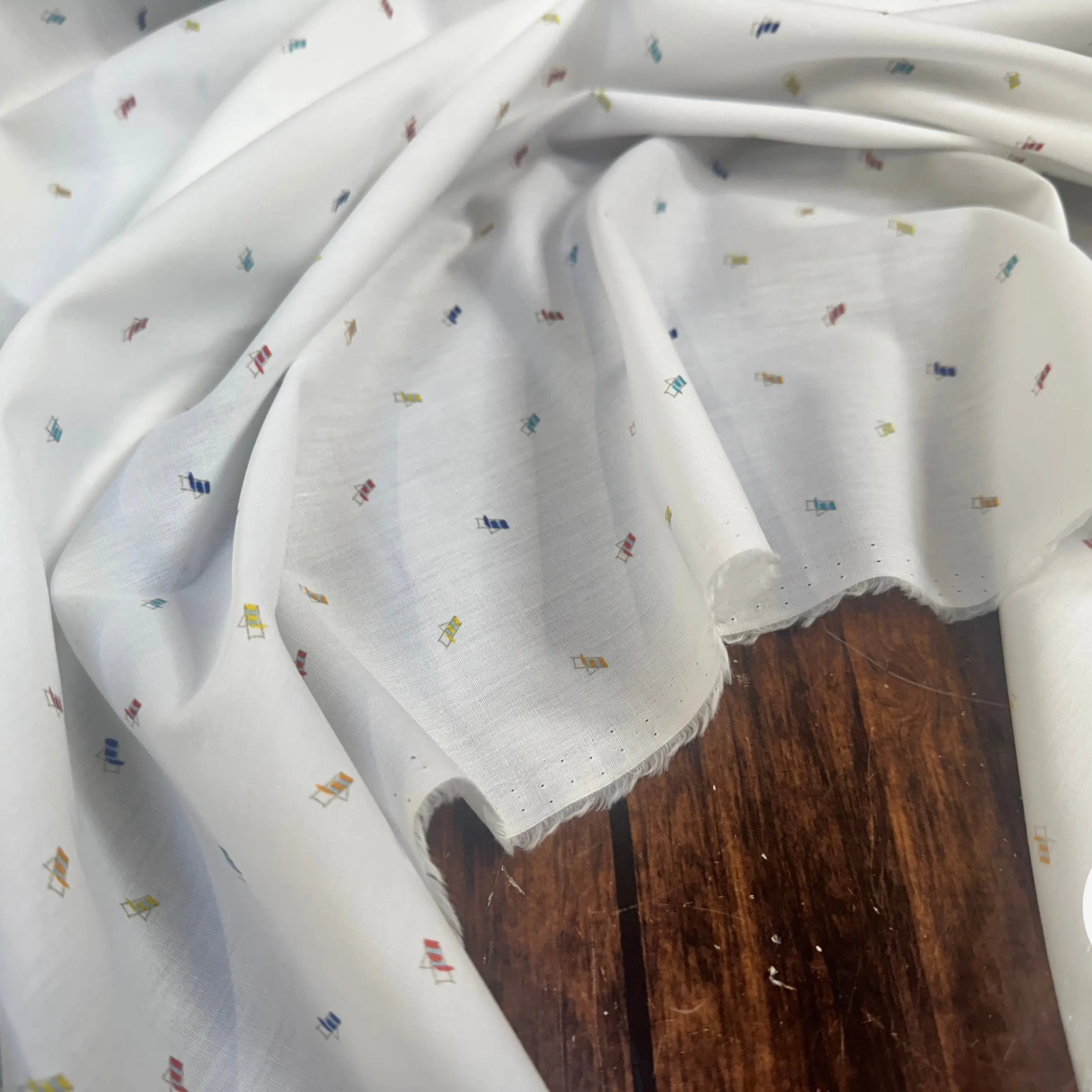 VOILE DE COTON MOTIF PETITS TRANSATS - My Little Coupon