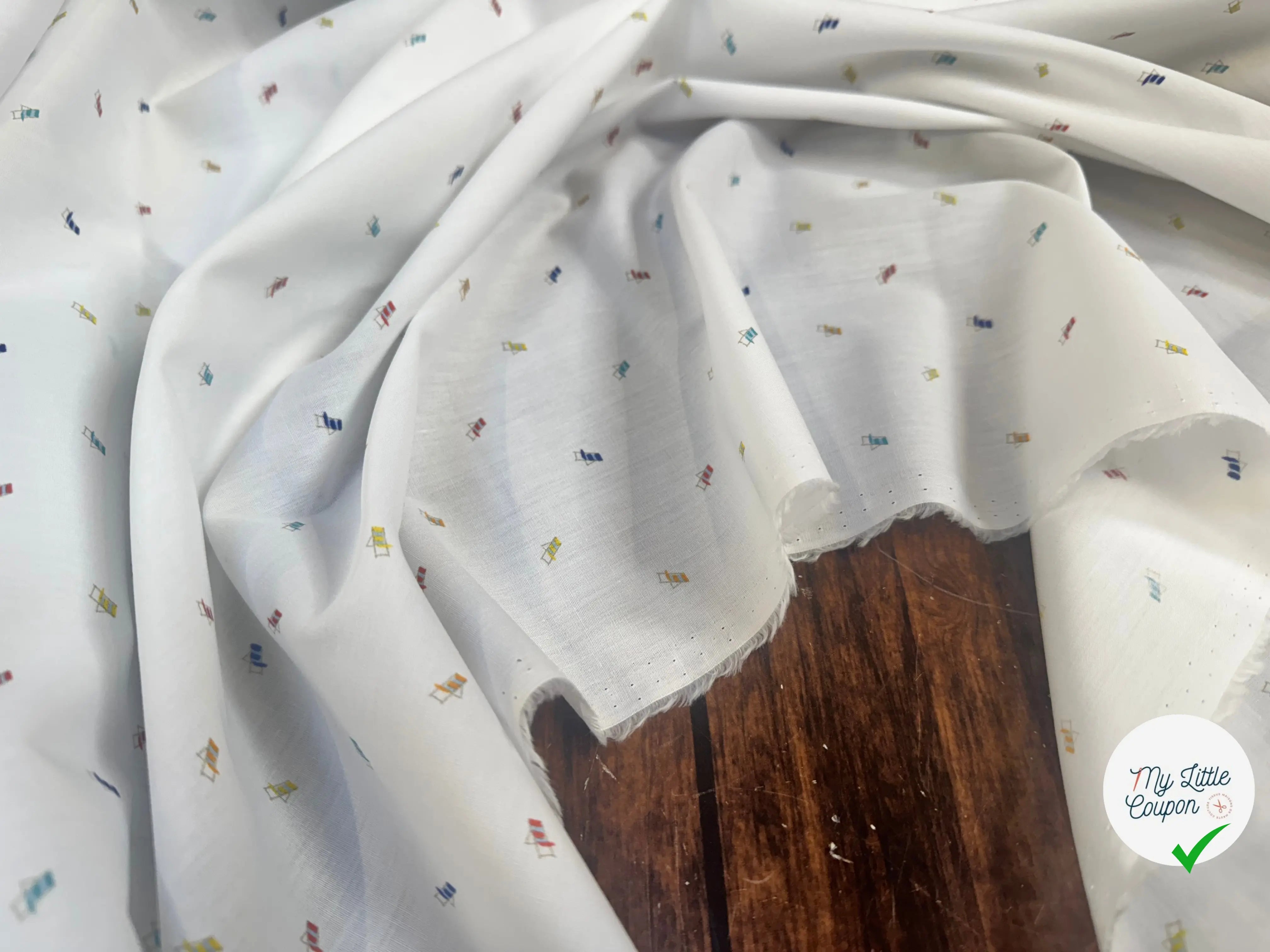 VOILE DE COTON MOTIF PETITS TRANSATS - My Little Coupon