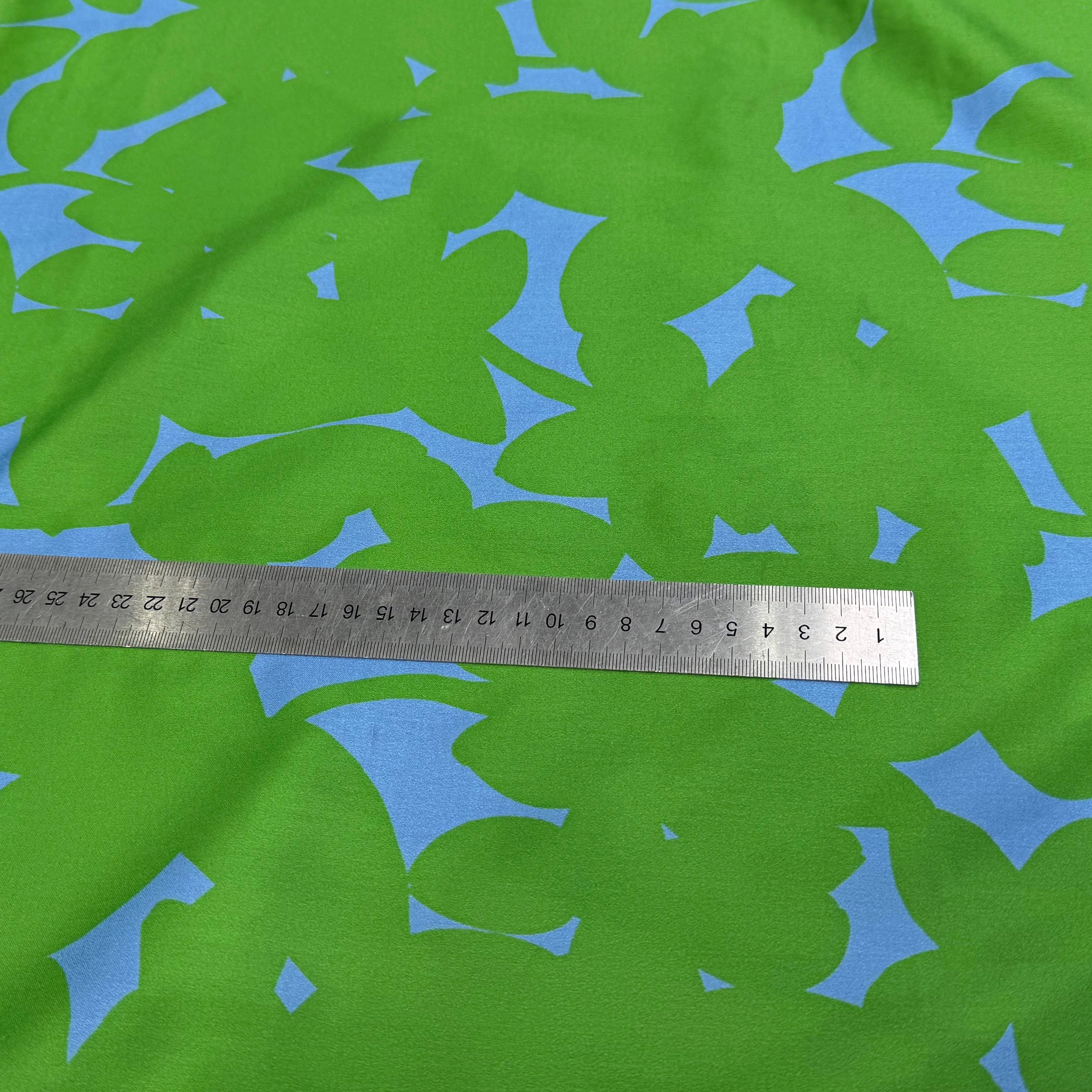 VOILE DE COTON NINFEA OMBRE VERT IMPRIMÉ FLORAL GRAPHIQUE BICOLORE - My Little Coupon