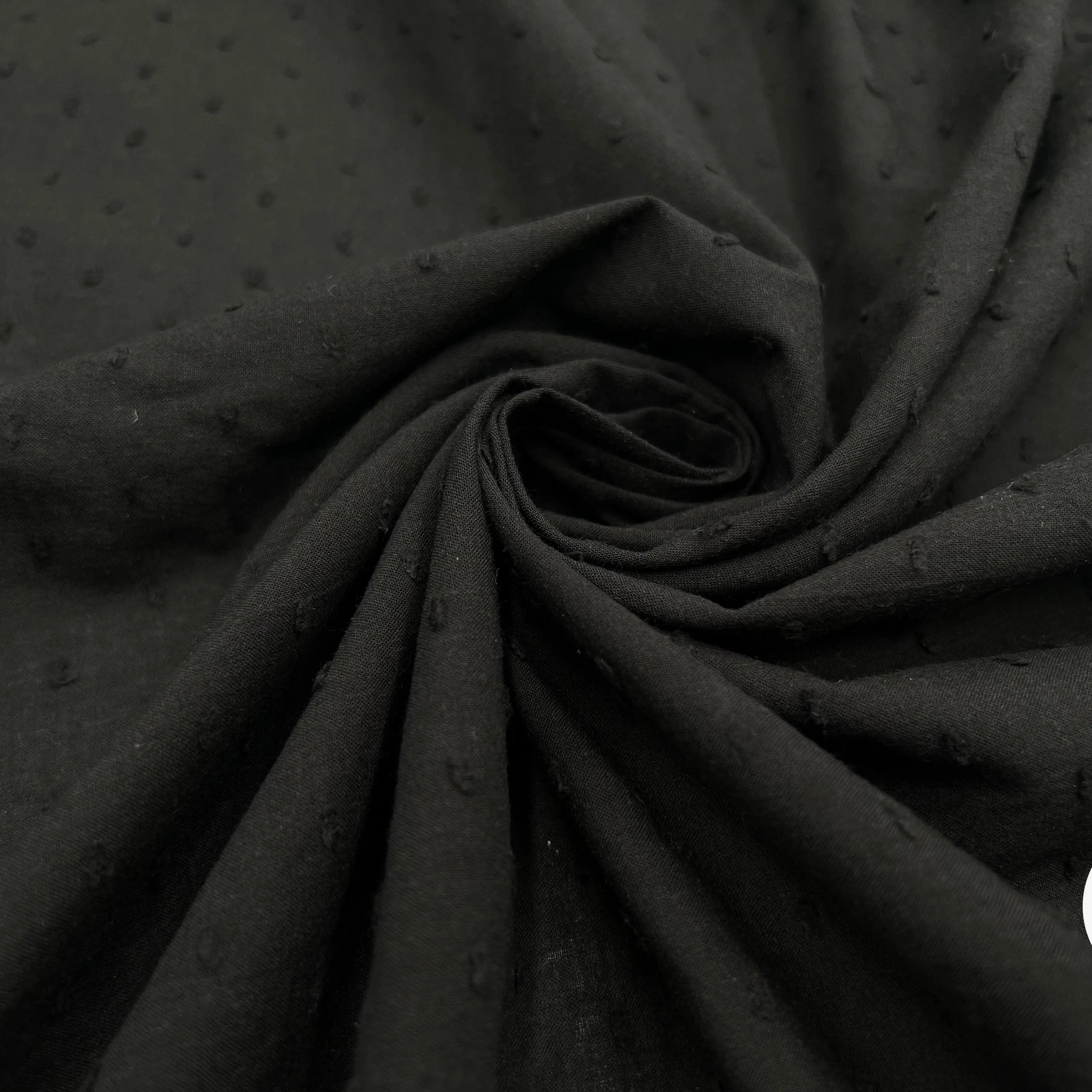 VOILE DE COTON PLUMETIS NOIR - My Little Coupon - tissu - coudre