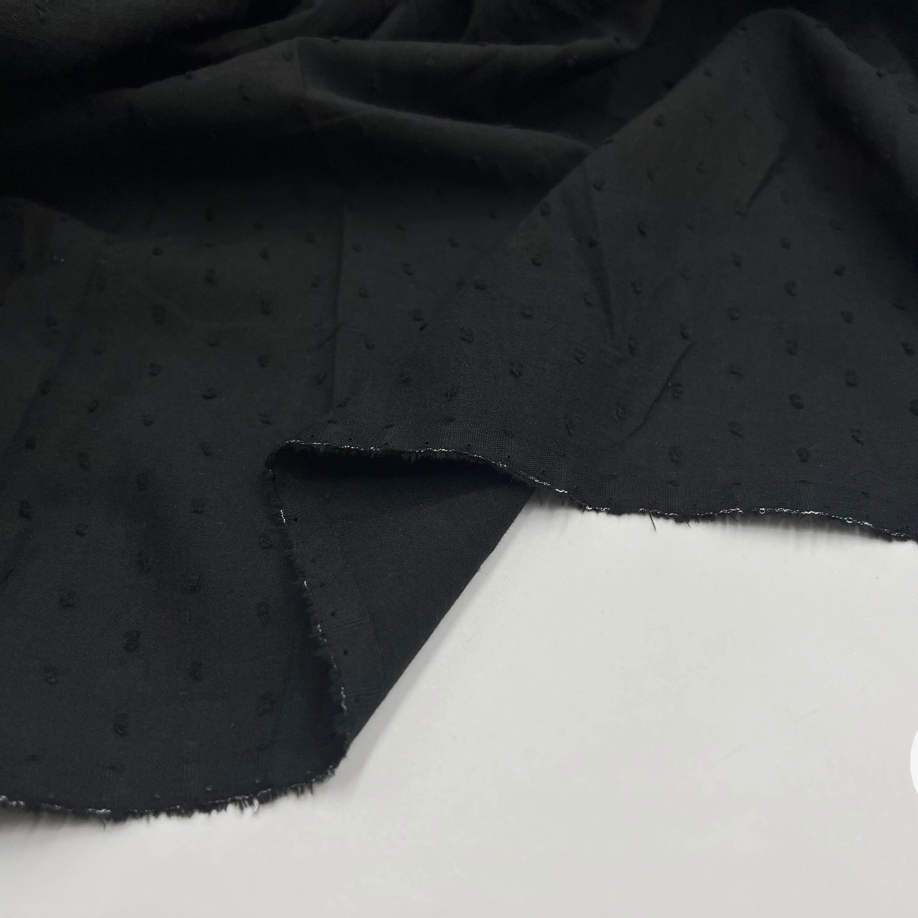 VOILE DE COTON PLUMETIS NOIR - My Little Coupon - tissu - coudre