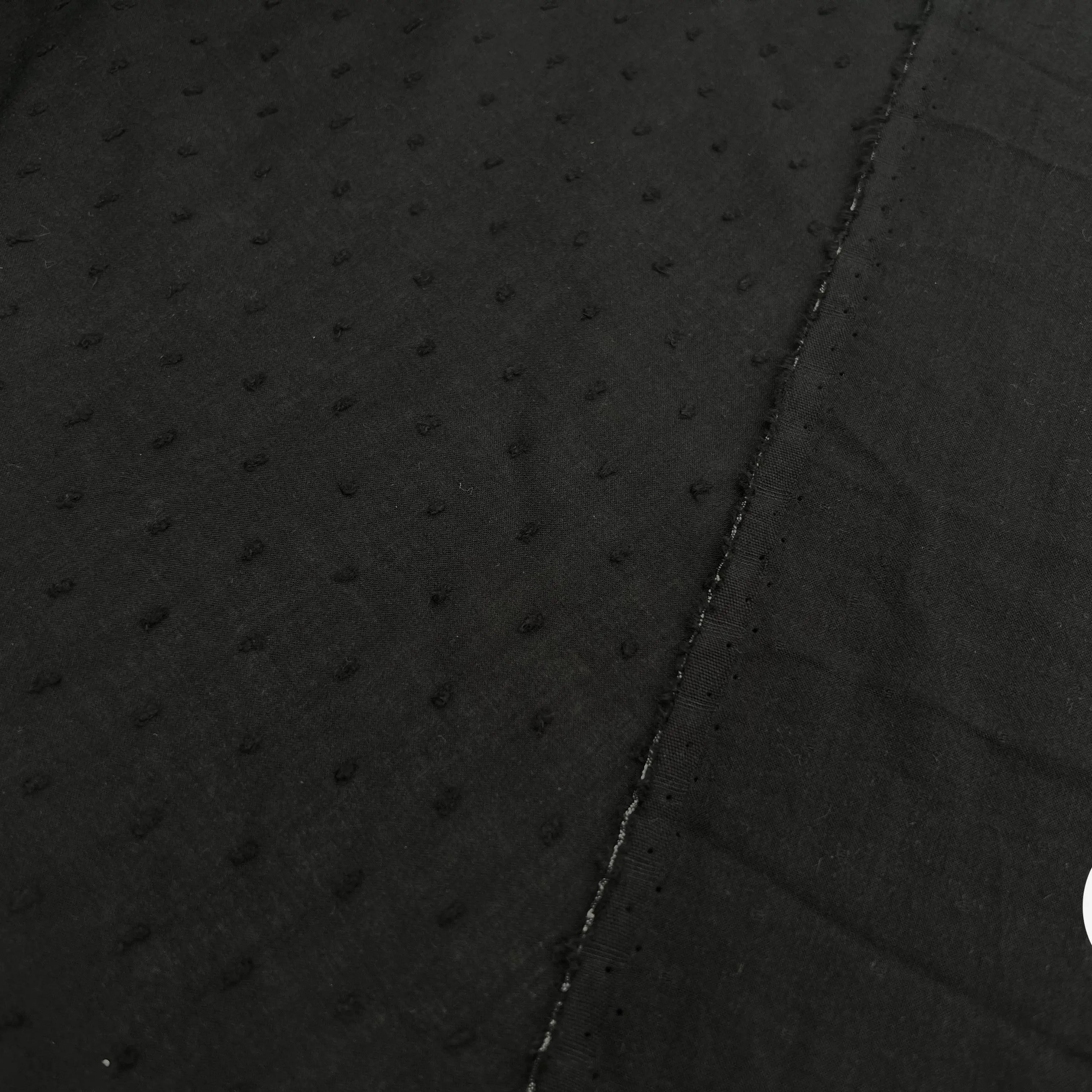 VOILE DE COTON PLUMETIS NOIR - My Little Coupon - tissu - coudre
