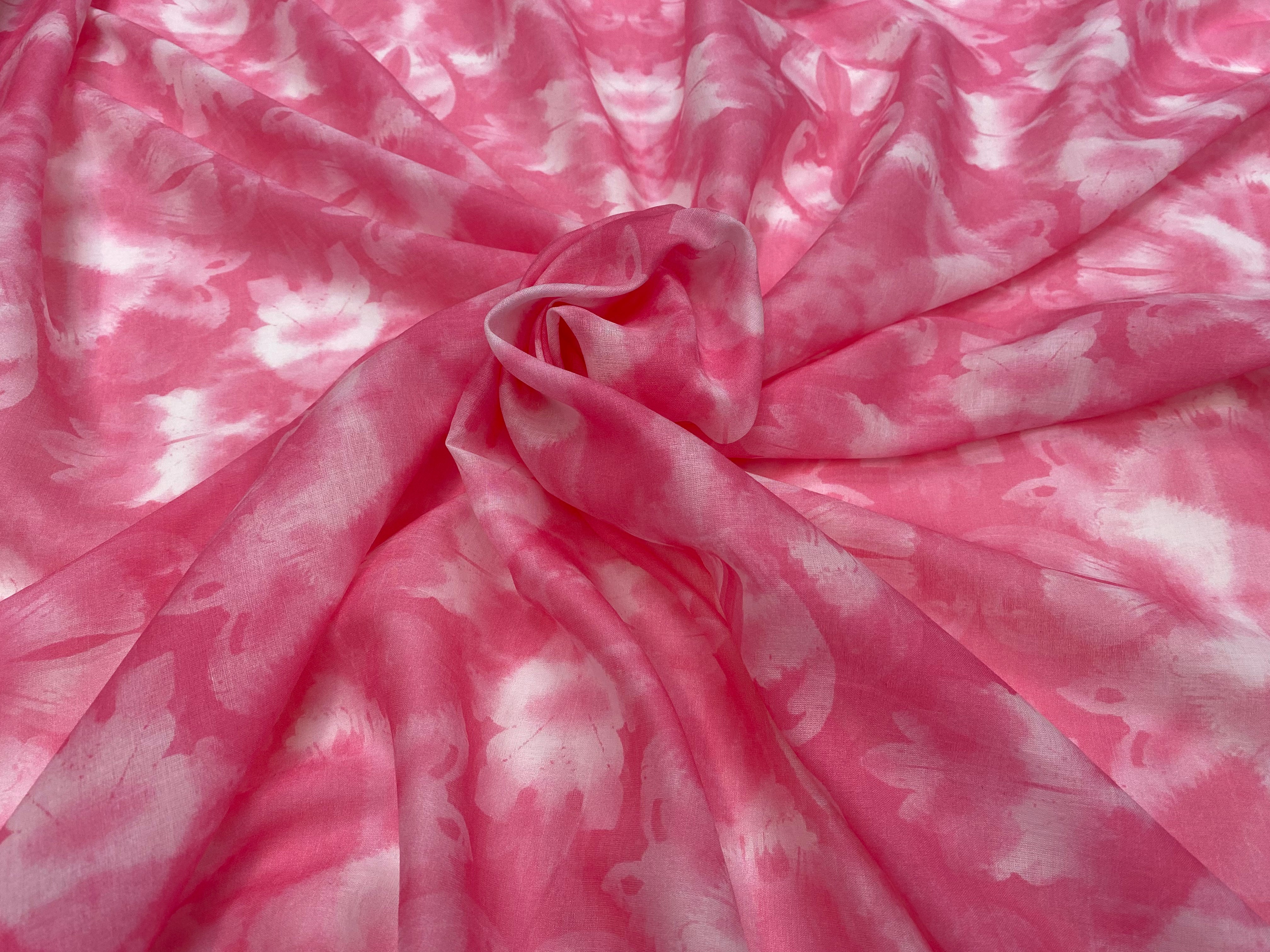 VOILE DE COTON ROSE BARBE À PAPA ÉMERISÉ - My Little Coupon