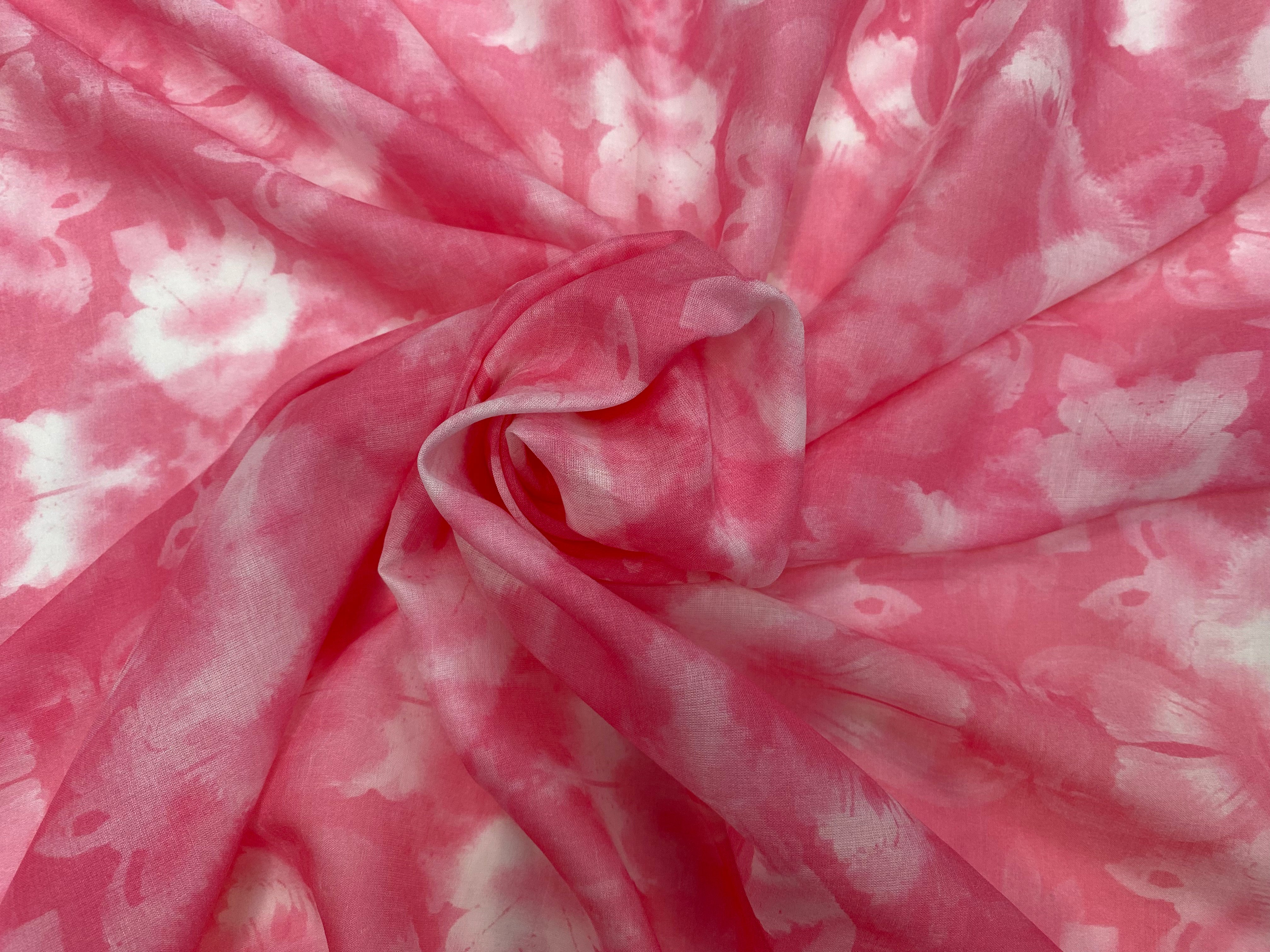 VOILE DE COTON ROSE BARBE À PAPA ÉMERISÉ - My Little Coupon