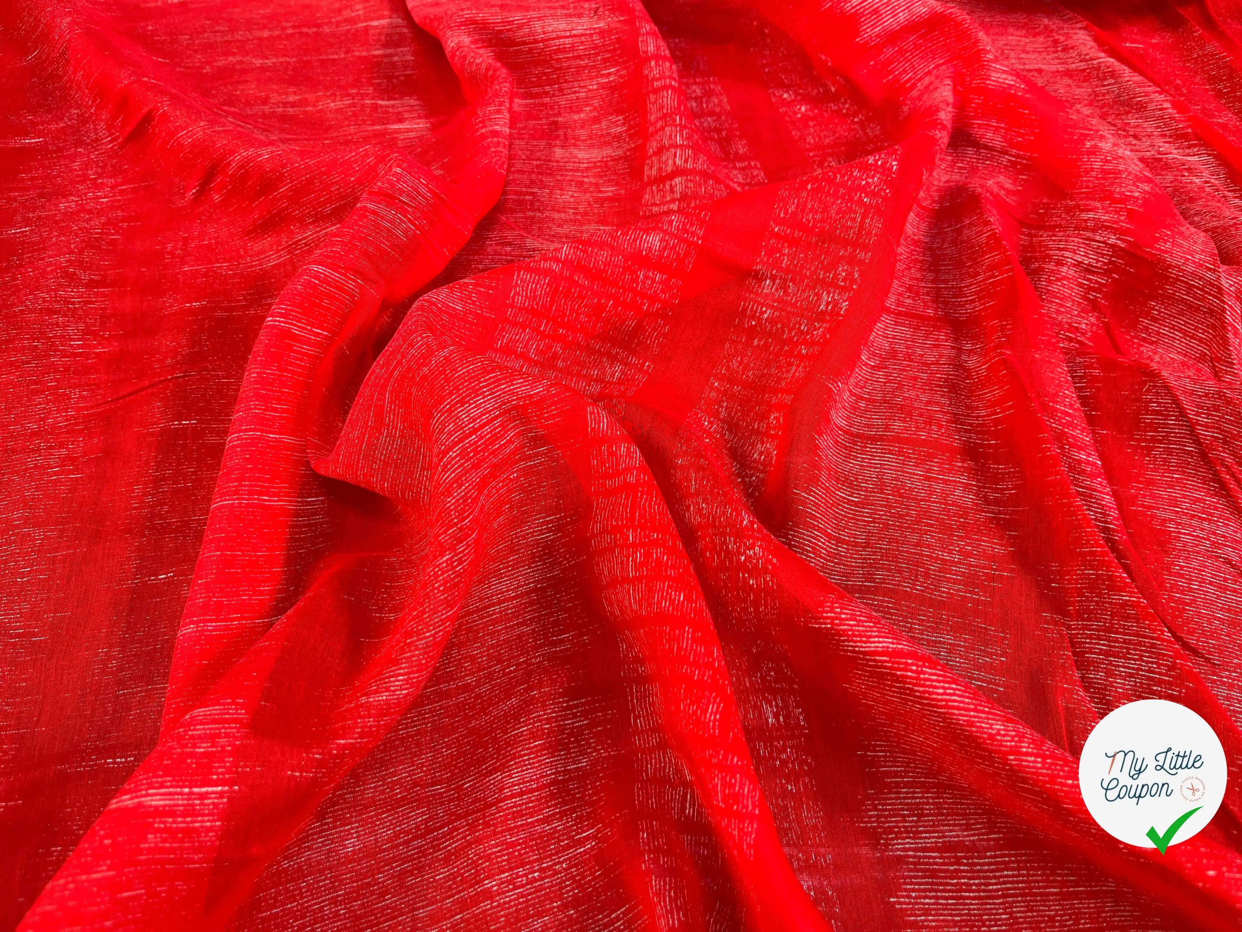 VOILE DE COTON ROUGE BLANC - My Little Coupon