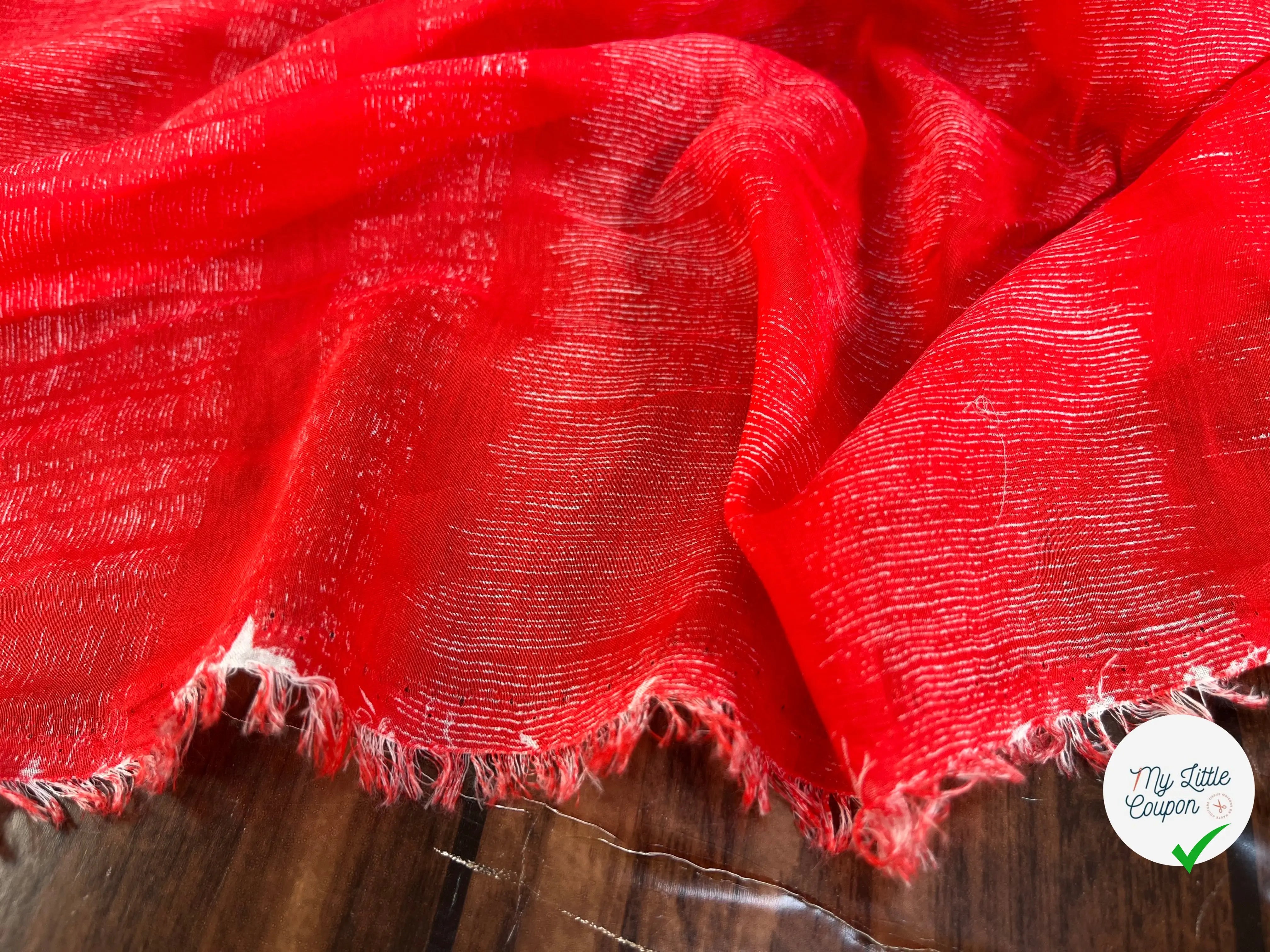 VOILE DE COTON ROUGE BLANC - My Little Coupon