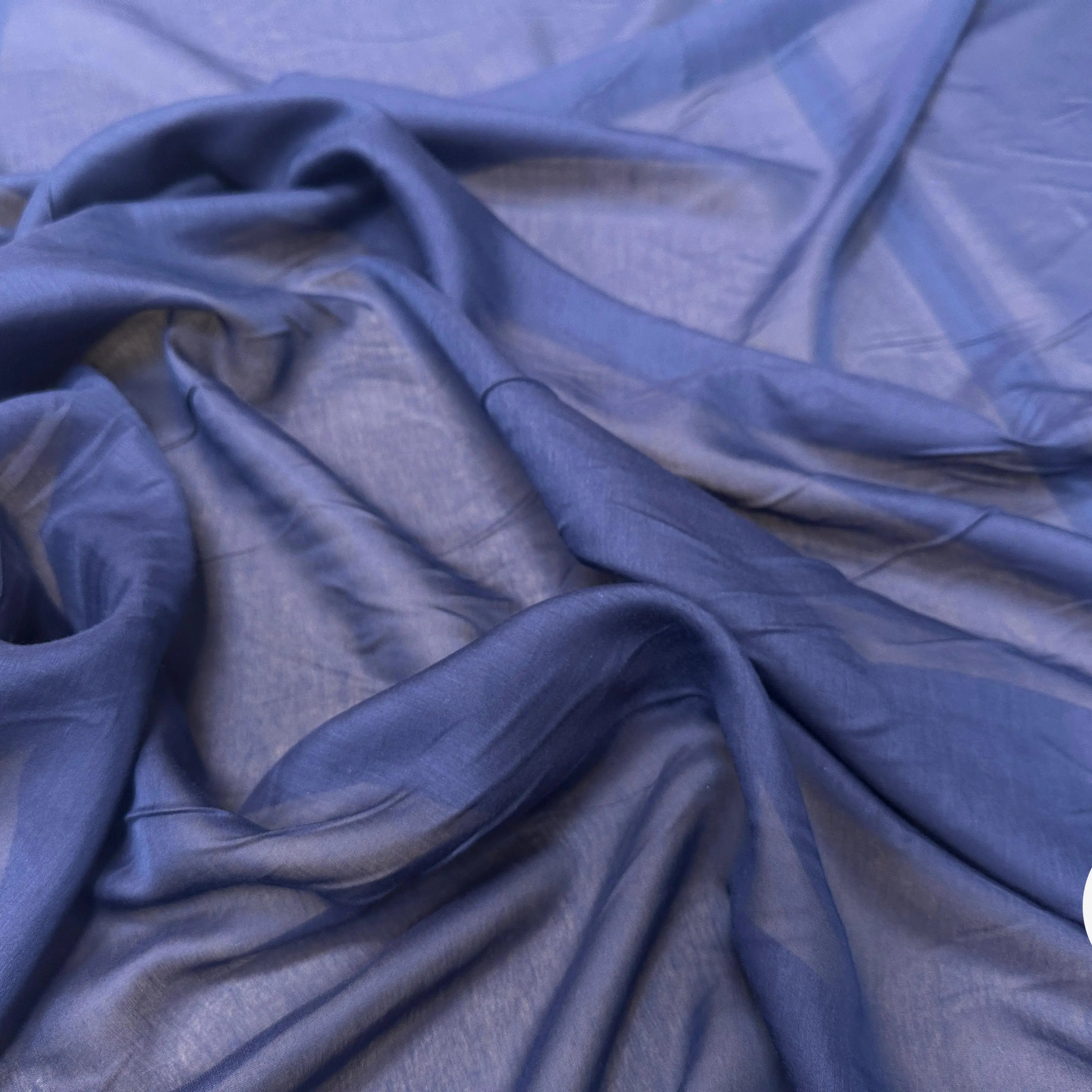 VOILE DE COTON SOIE BLEU MARINE ULTRA DOUX - My Little Coupon