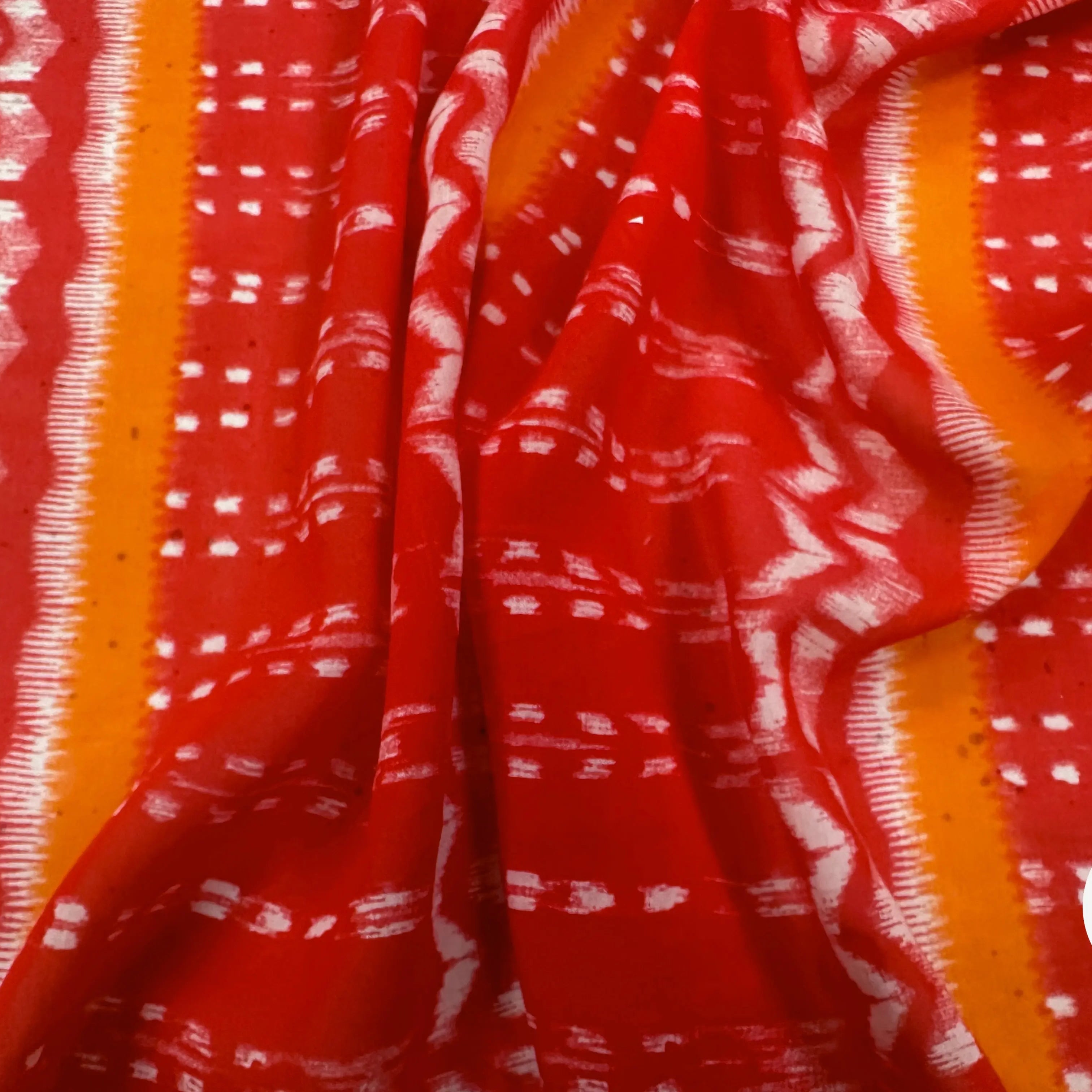 VOILE DE COTON SOIE ORANGE RED TRIBAL MLC INTERN