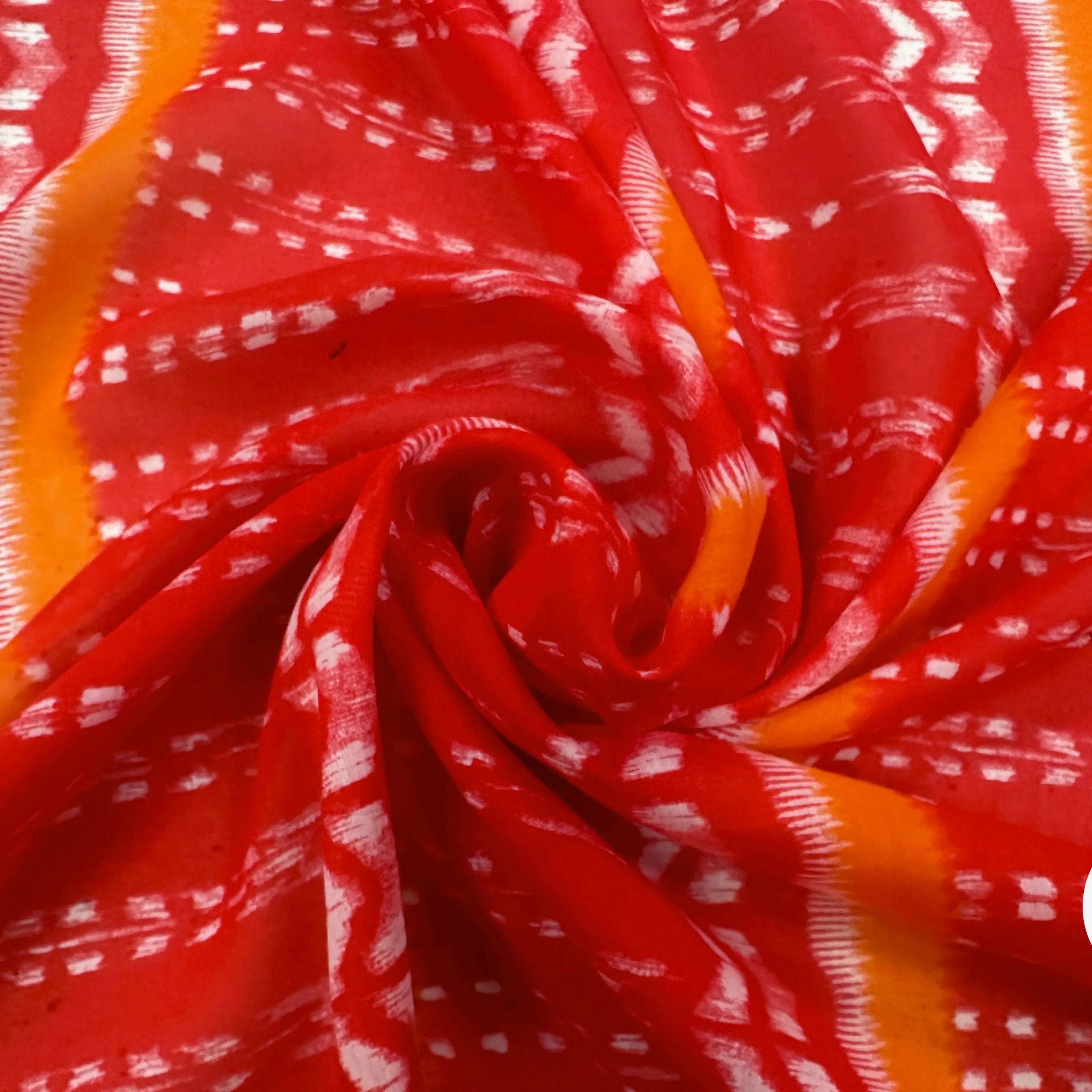VOILE DE COTON SOIE ORANGE RED TRIBAL MLC INTERN