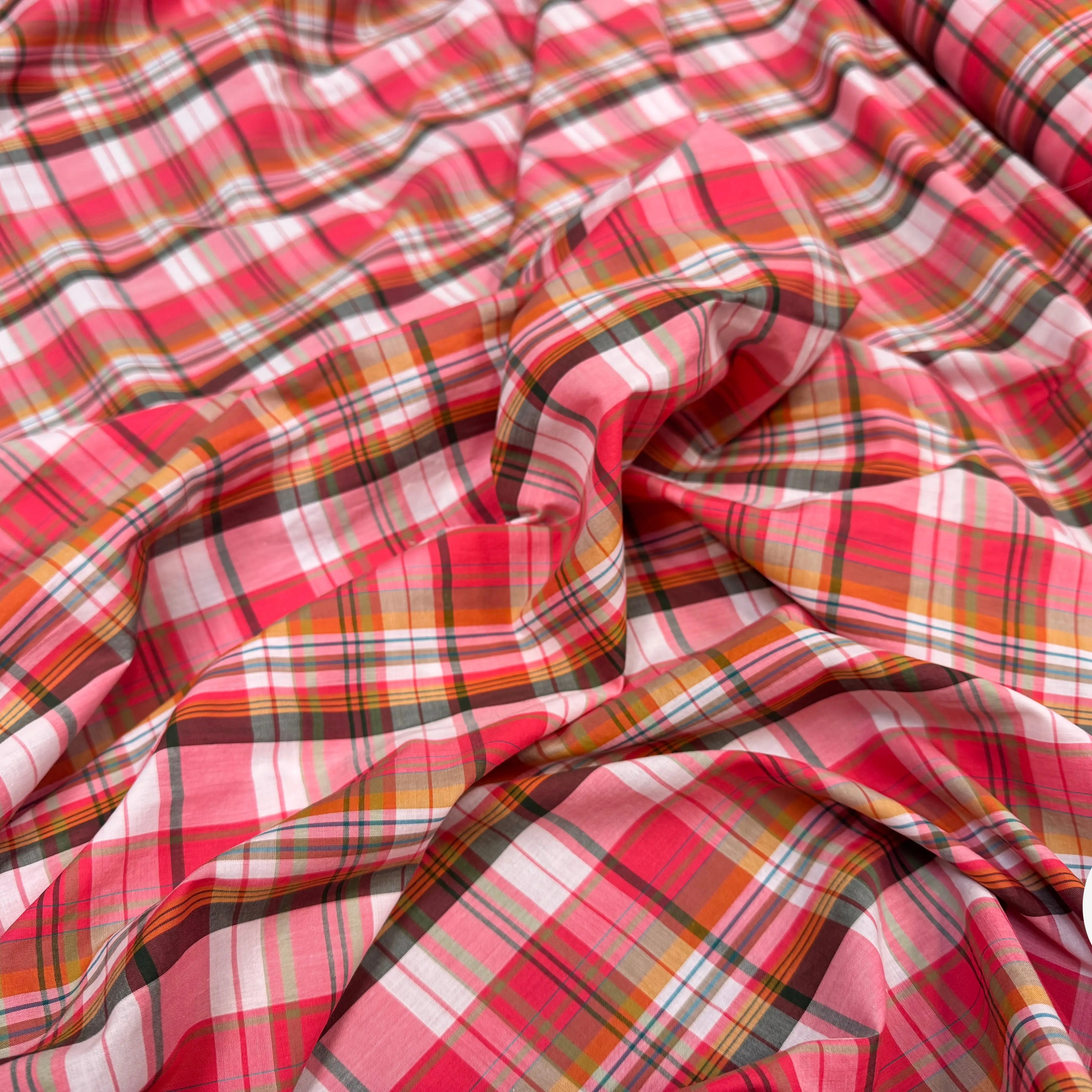 VOILE DE COTON TARTAN ROSE 13 - My Little Coupon