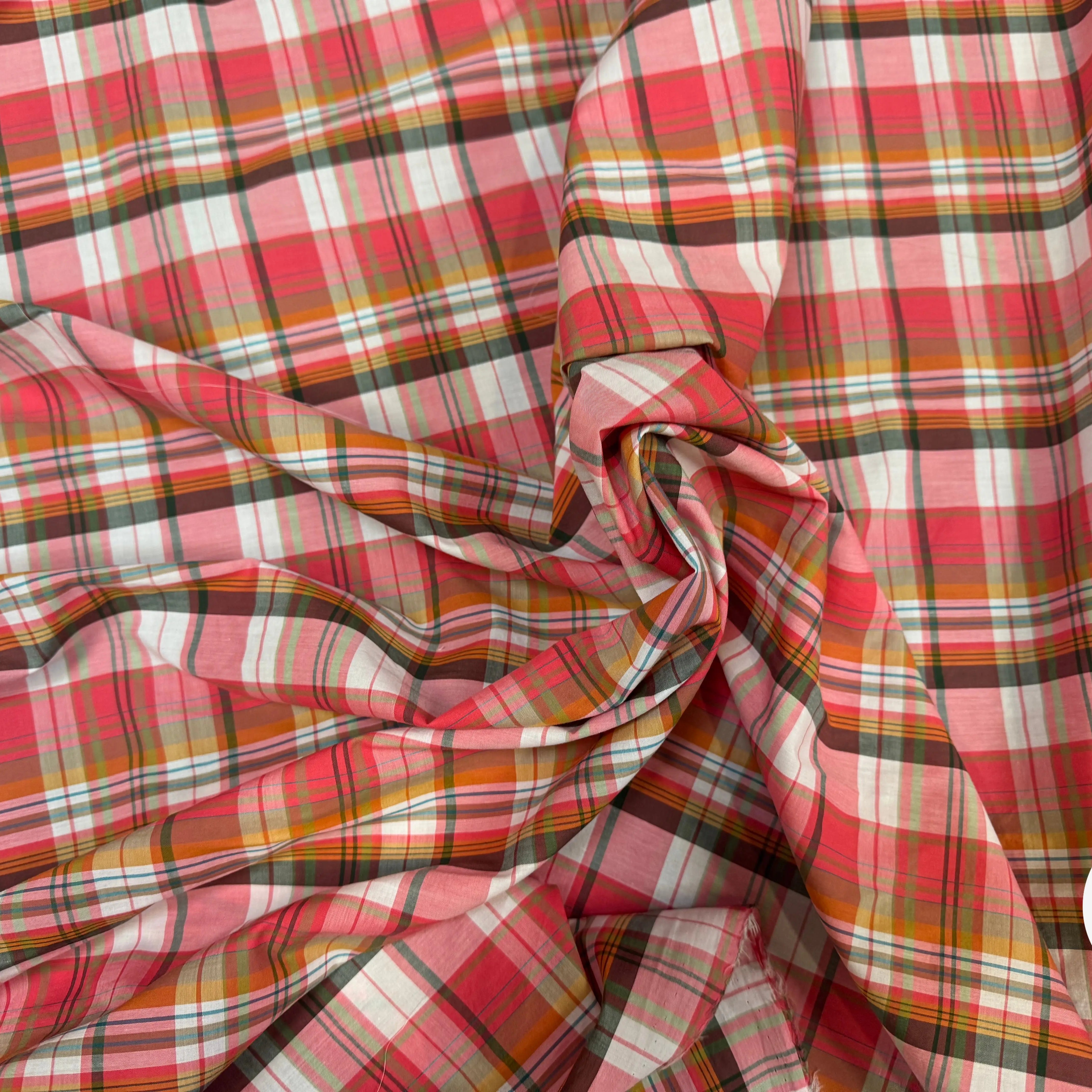 VOILE DE COTON TARTAN ROSE 13 - My Little Coupon