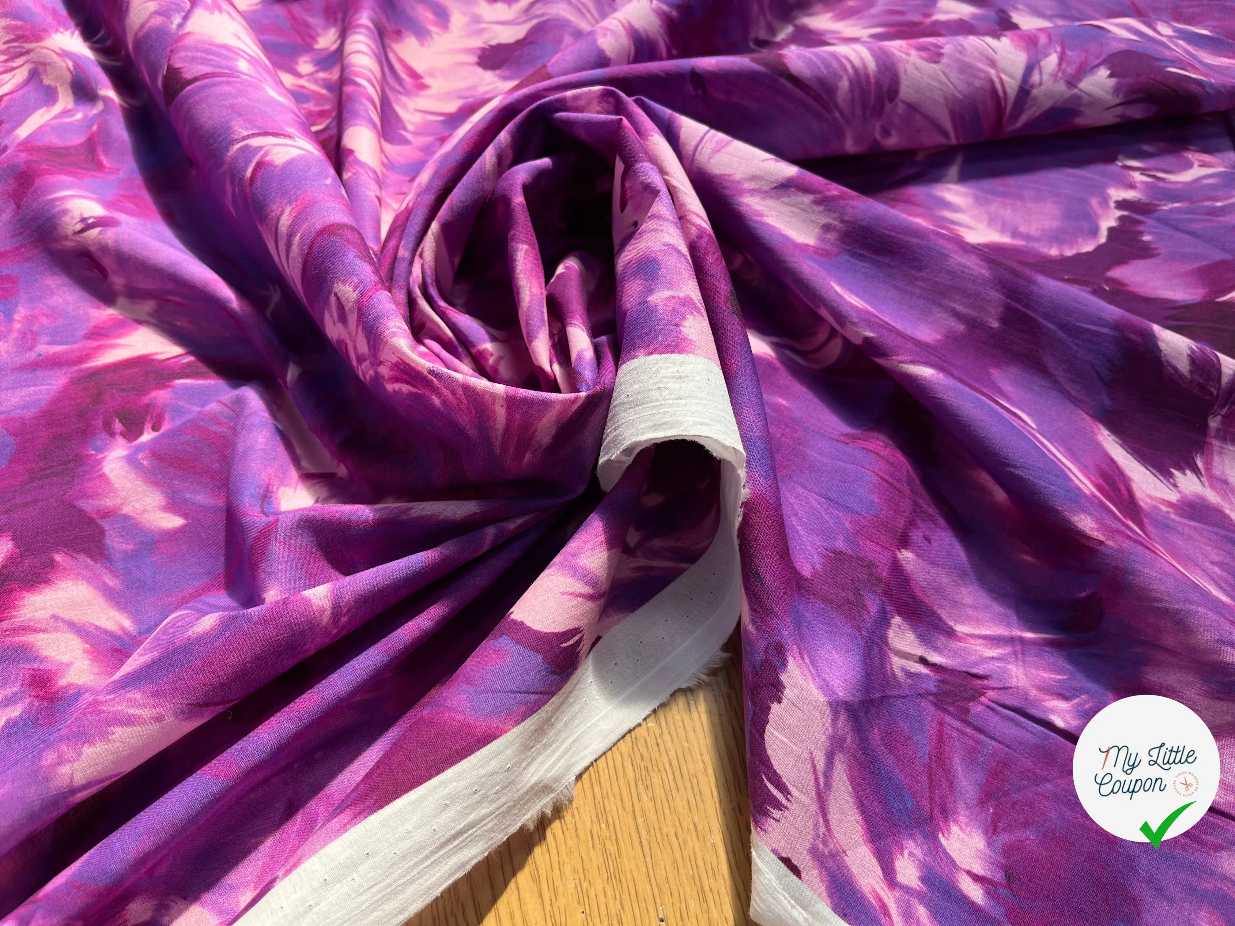 VOILE DE COTON TIE&DYE BLEU&VIOLET - My Little Coupon