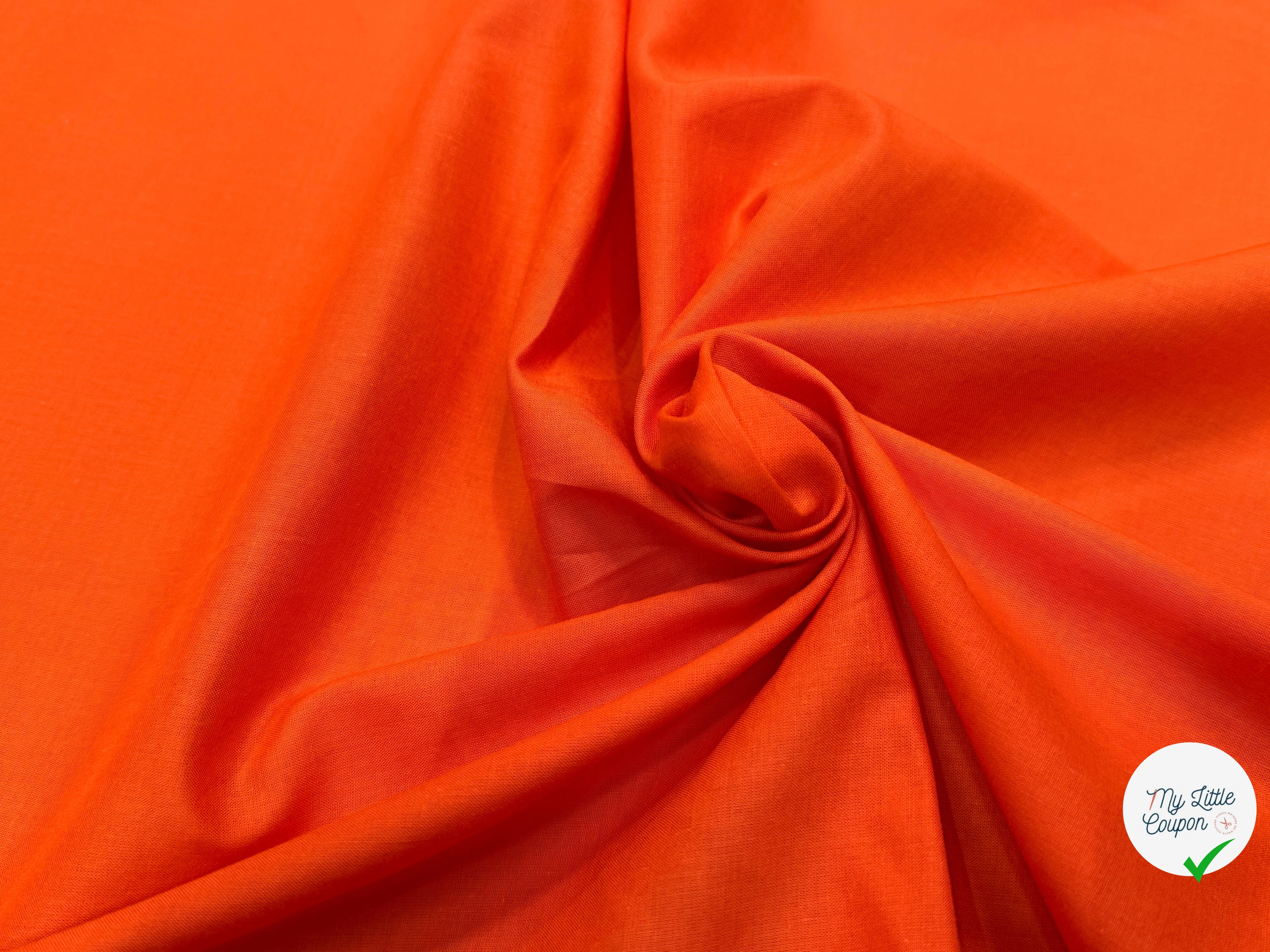 VOILE DE COTON TRÈS BELLE DENSITÉ ORANGE CITROUILLE - My Little Coupon