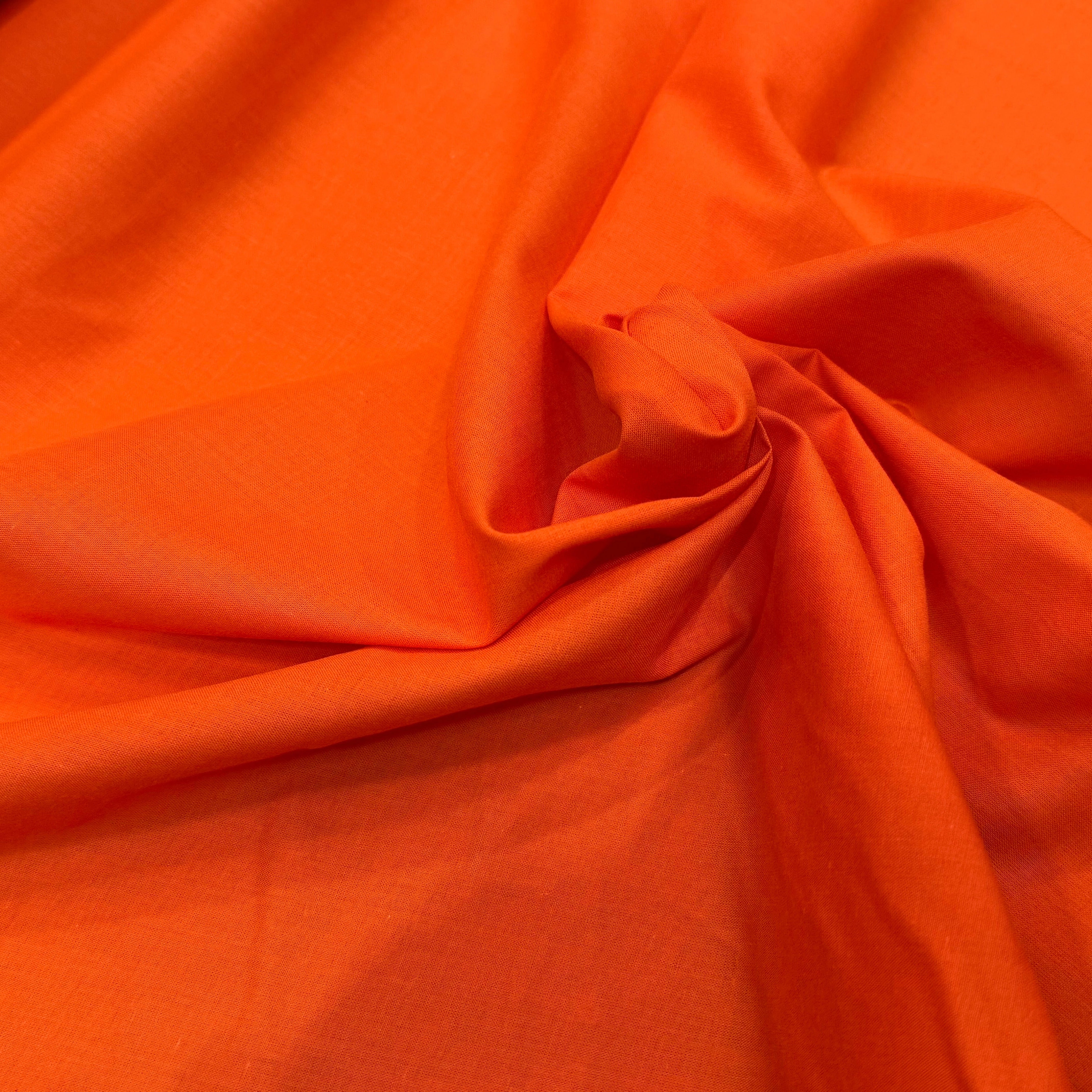 VOILE DE COTON TRÈS BELLE DENSITÉ ORANGE CITROUILLE - My Little Coupon