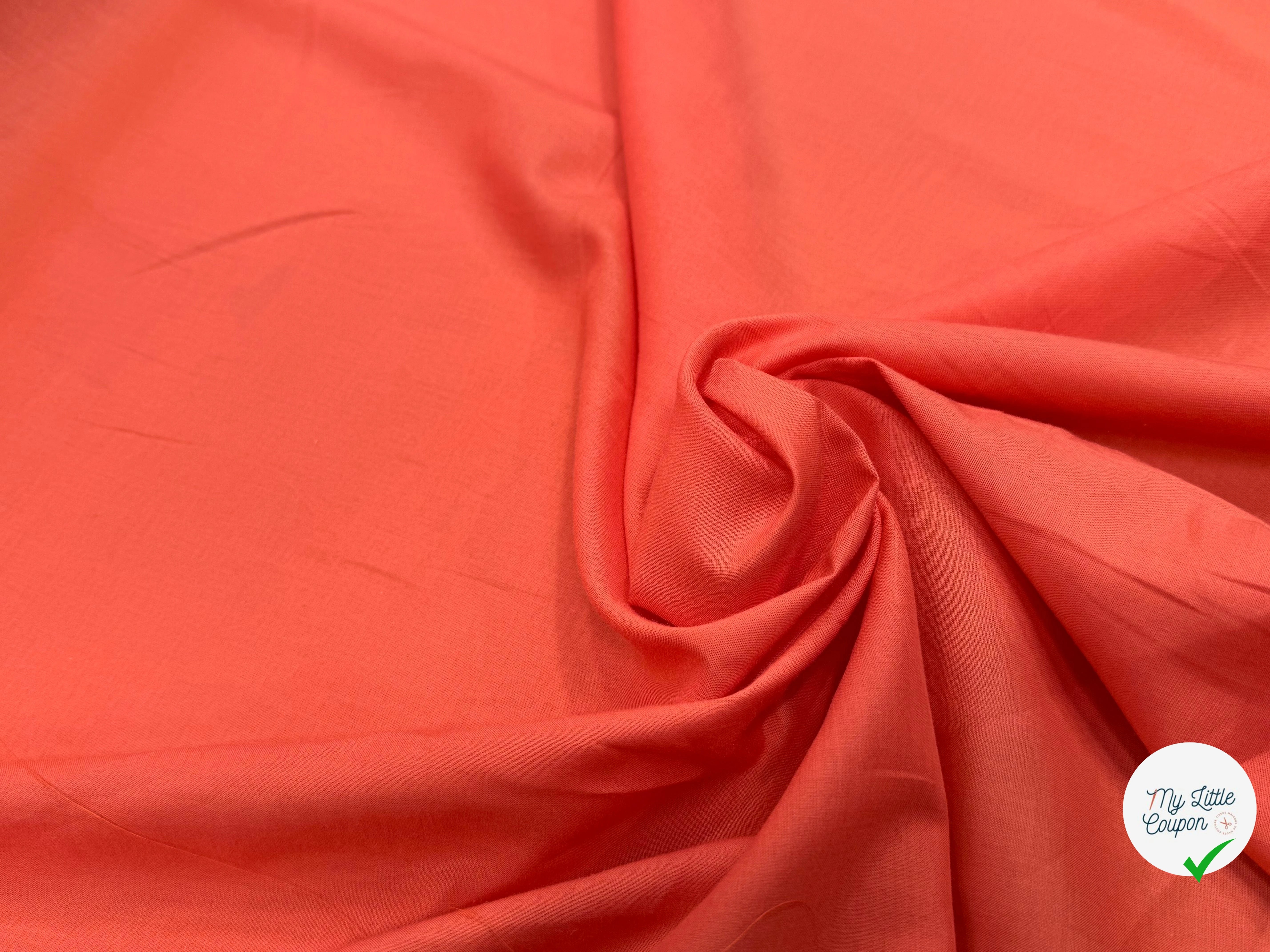 VOILE DE COTON TRÈS BELLE DENSITÉ ORANGE PAMPLEMOUSSE - My Little Coupon