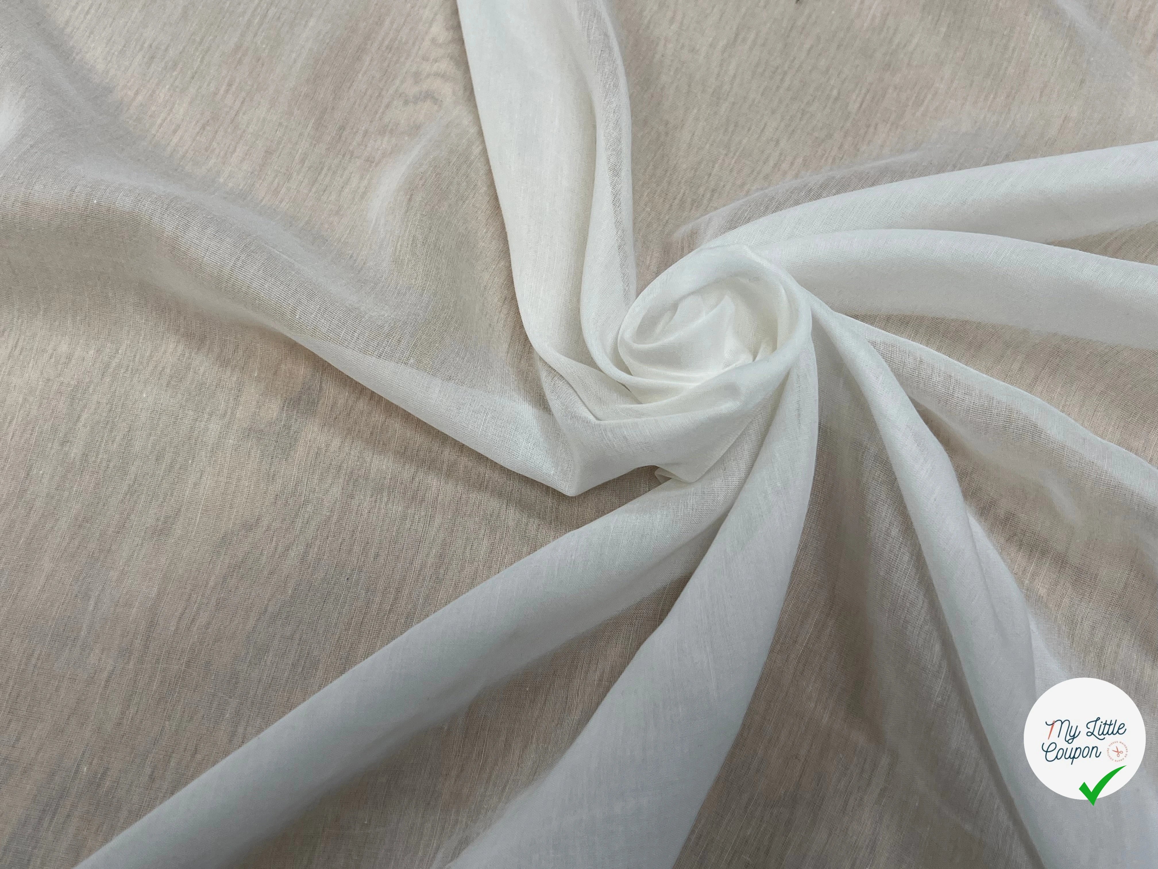 VOILE DE COTON TRÈS FLUIDE ÉCRU 140CM - My Little Coupon