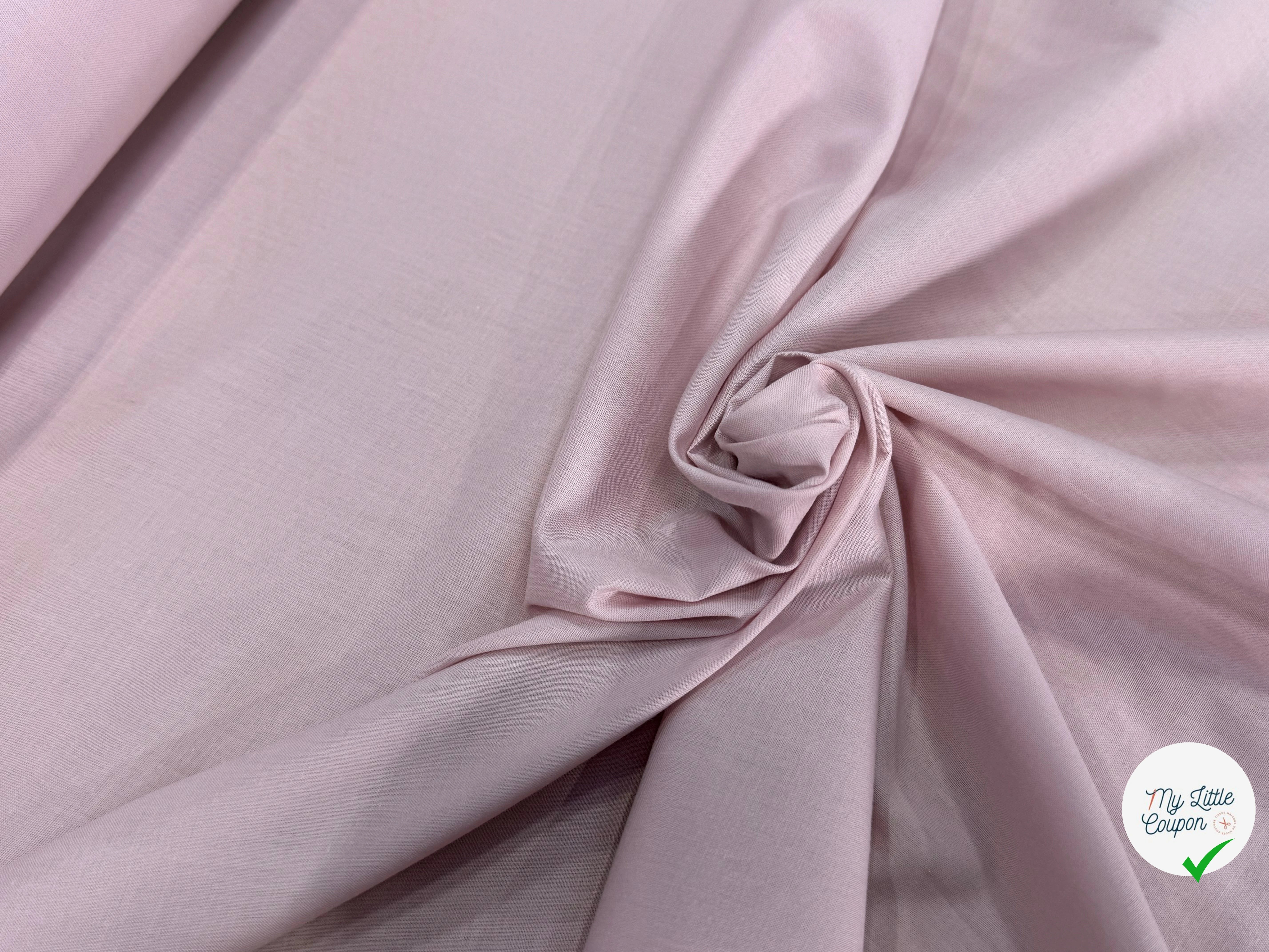 VOILE DE COTON ULTRA BEAU ROSE PALE - My Little Coupon