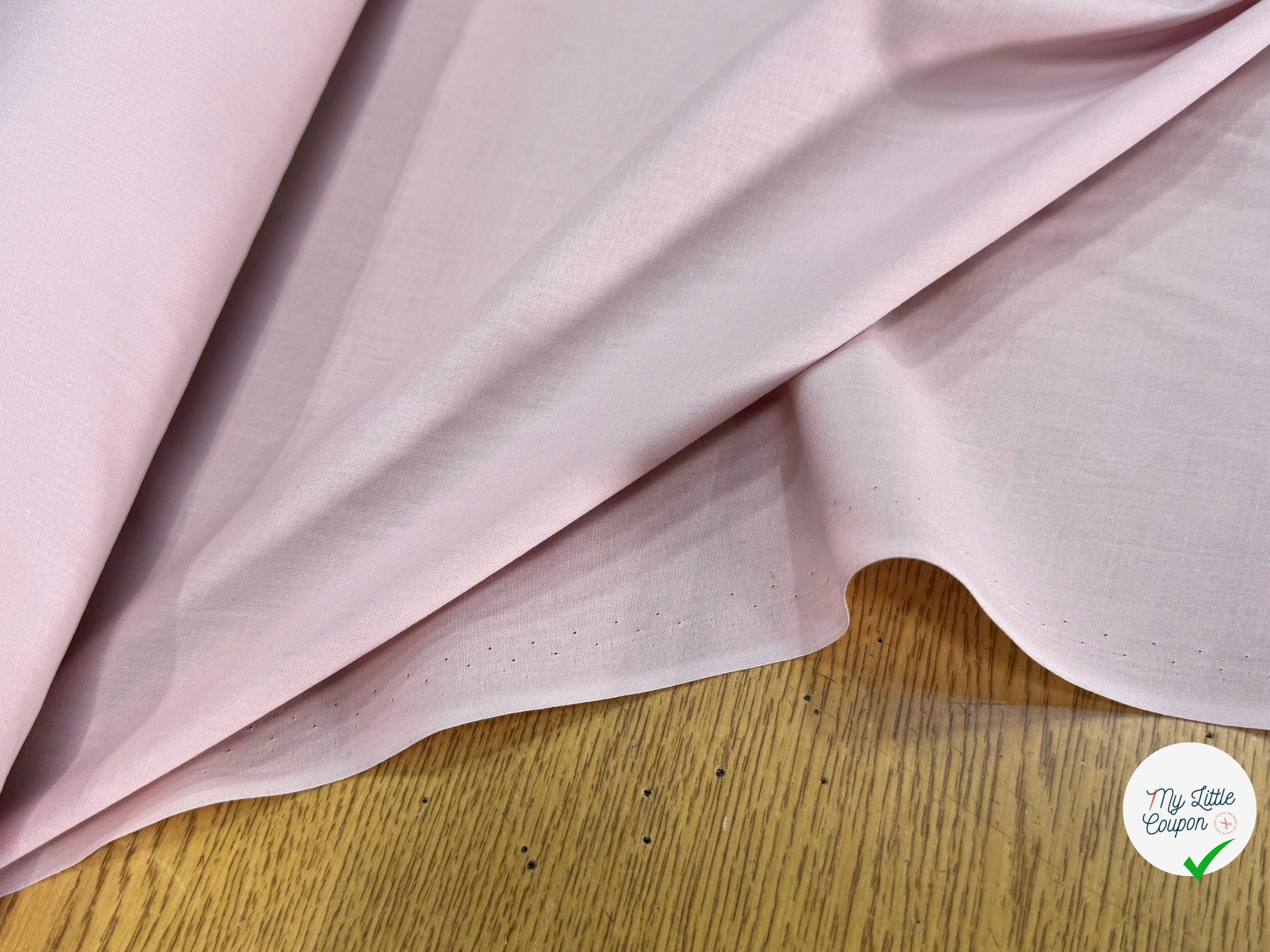 VOILE DE COTON ULTRA BEAU ROSE PALE - My Little Coupon