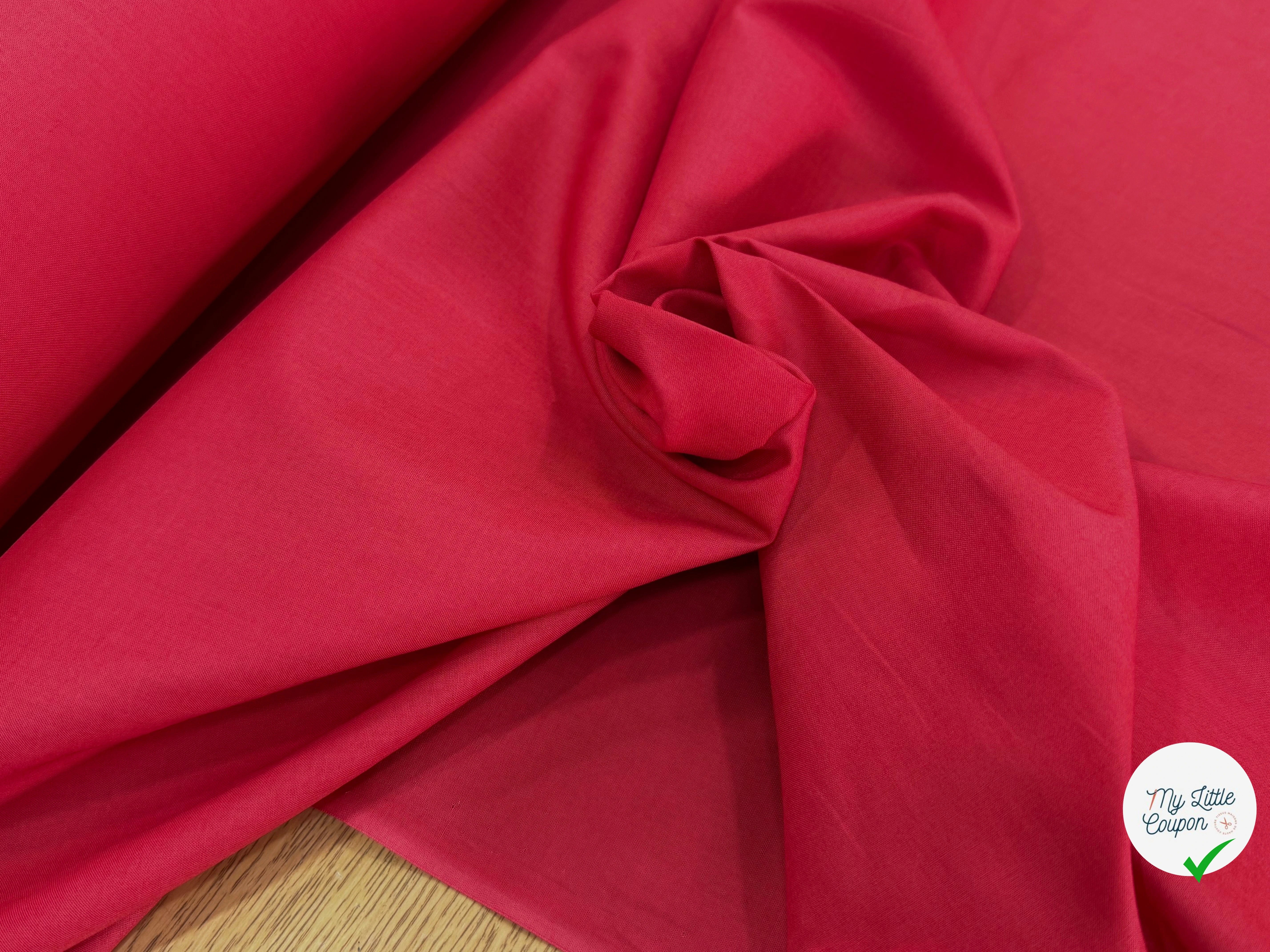 VOILE DE COTON ULTRA BEAU ROUGE - My Little Coupon