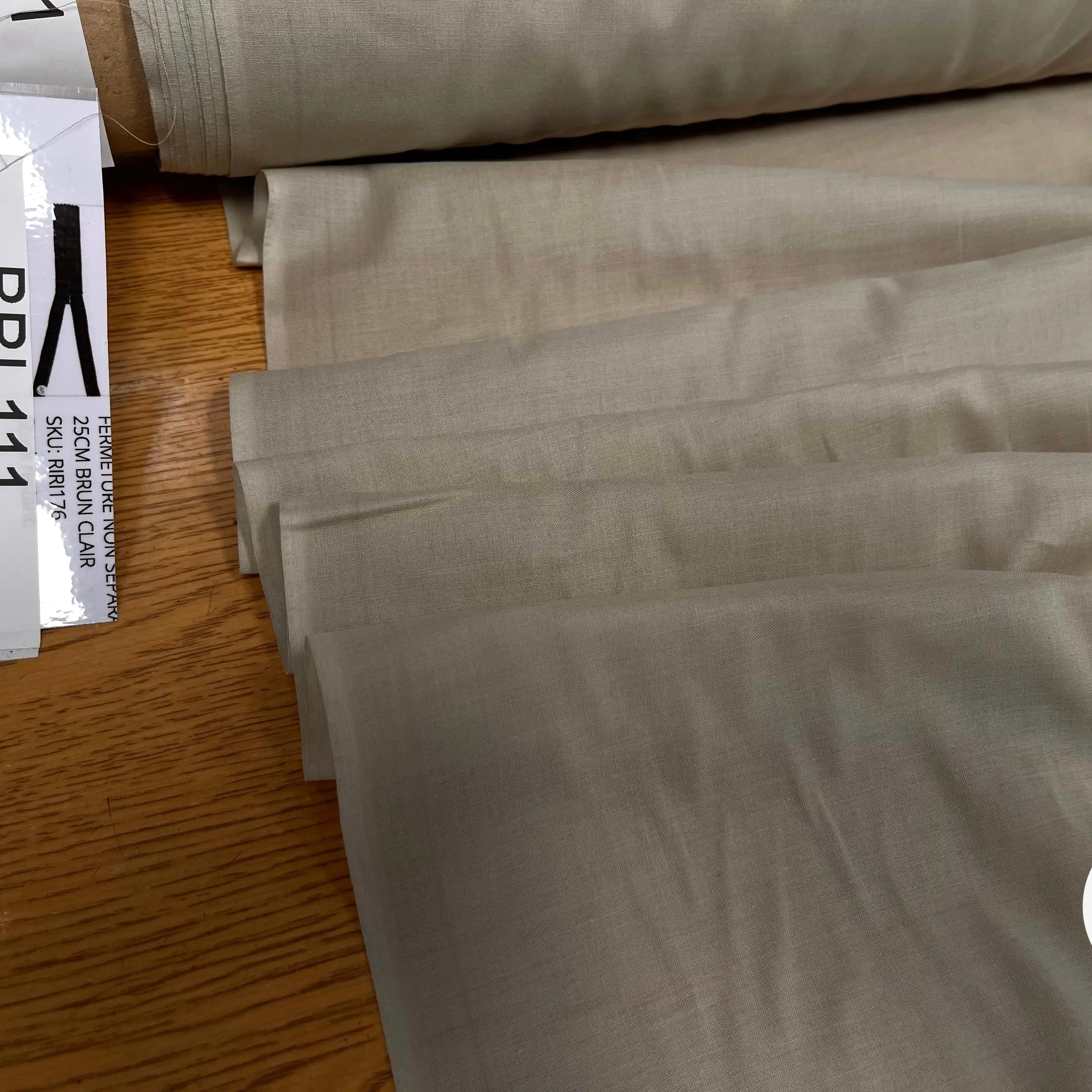 VOILE DE COTON UNI BEIGE - My Little Coupon