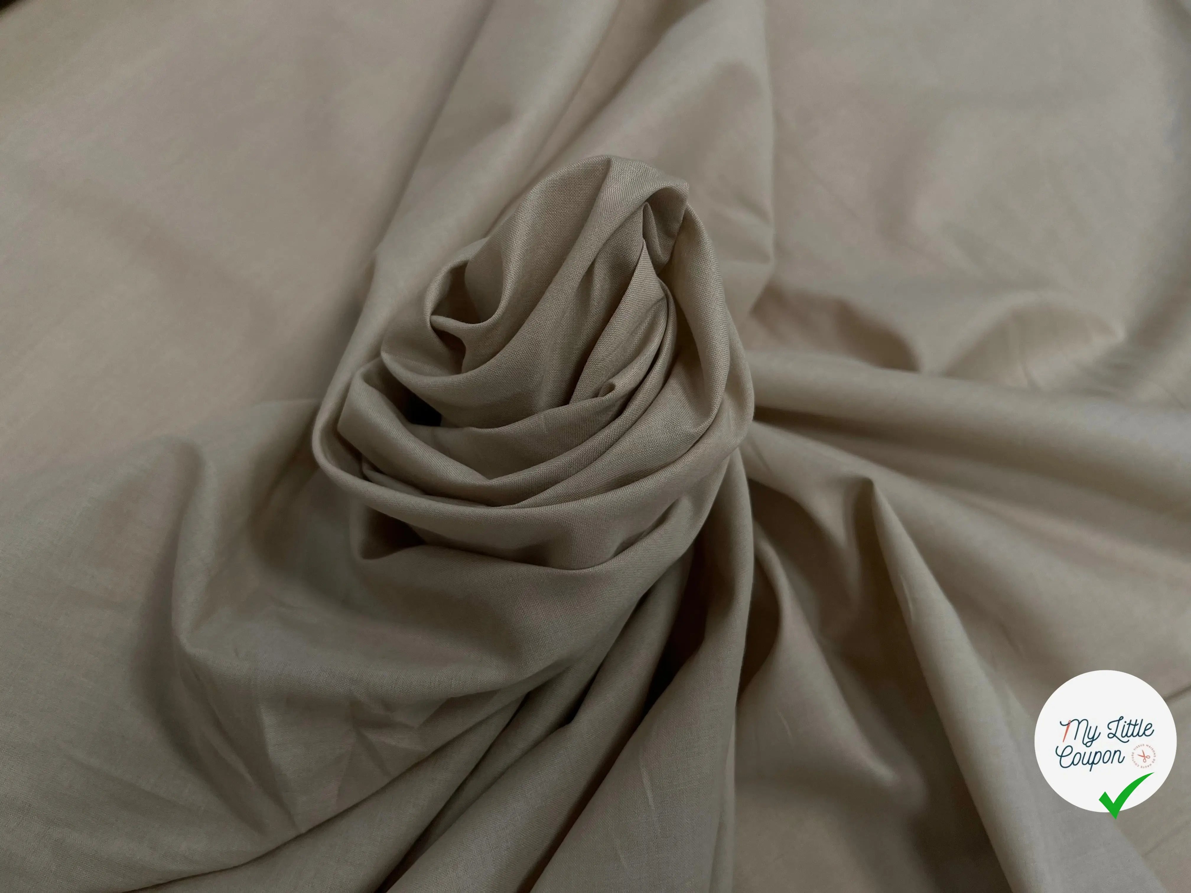 VOILE DE COTON UNI BEIGE - My Little Coupon