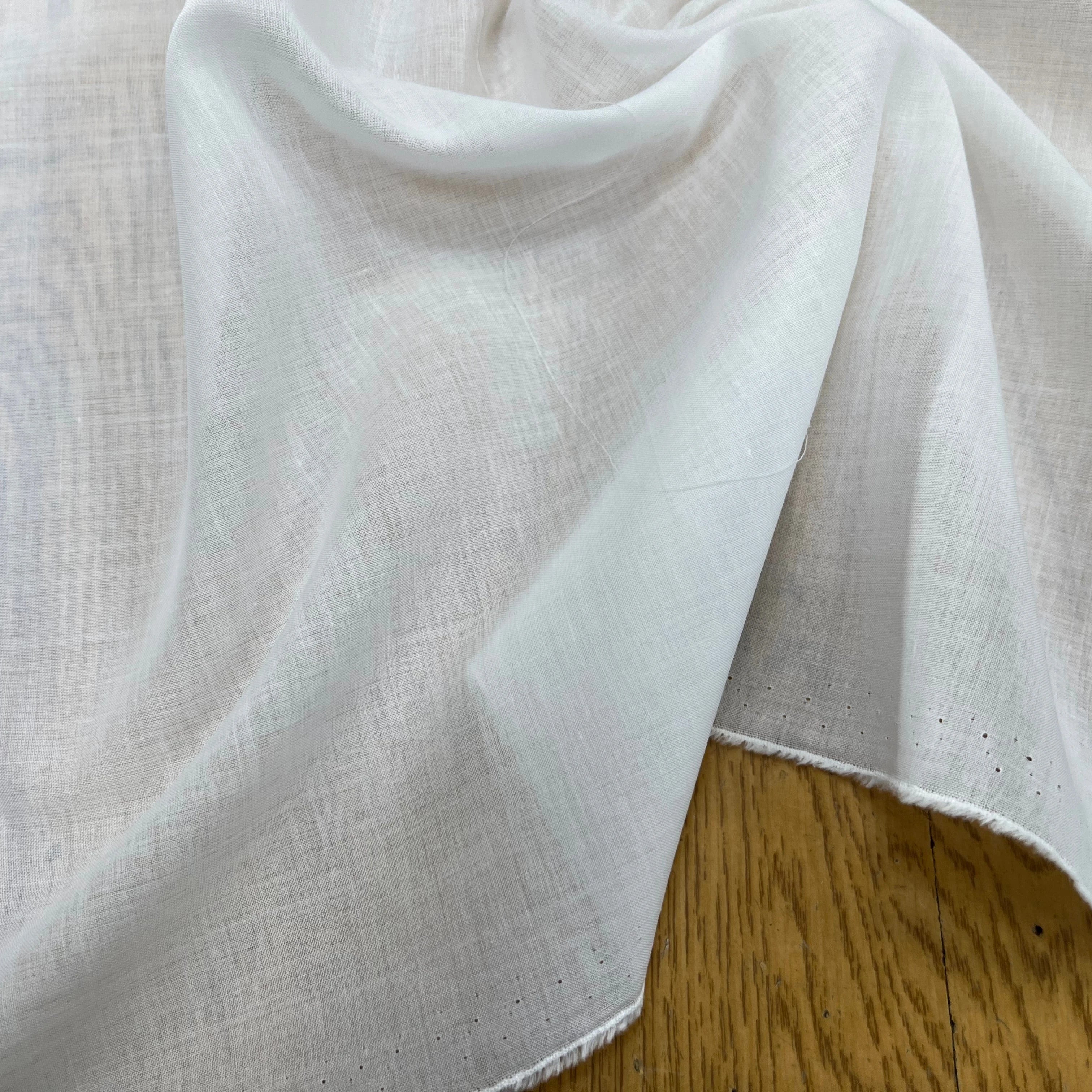 VOILE DE COTON UNI BLANC FLUIDE 148CM - My Little Coupon