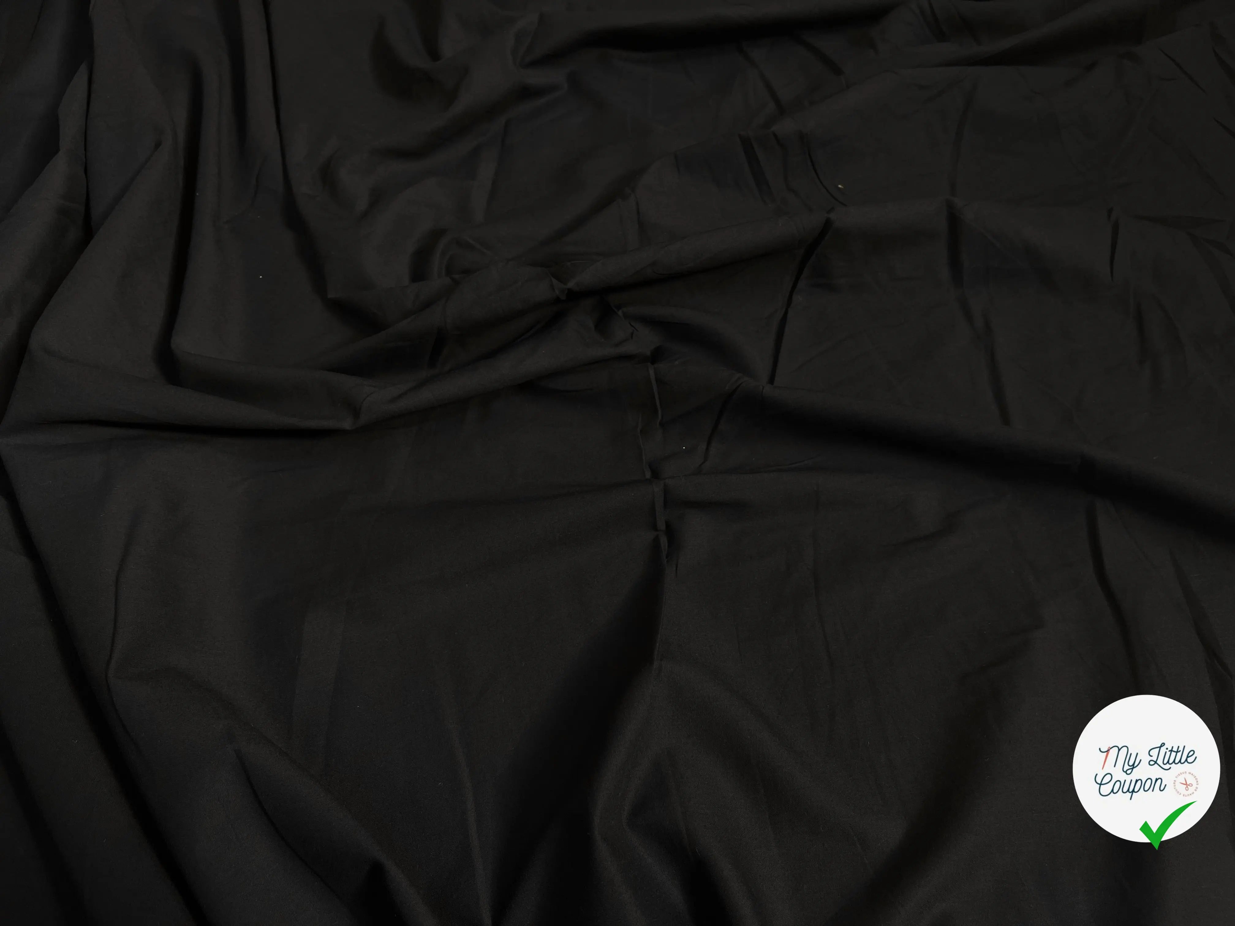 VOILE DE COTON UNI NOIR - My Little Coupon