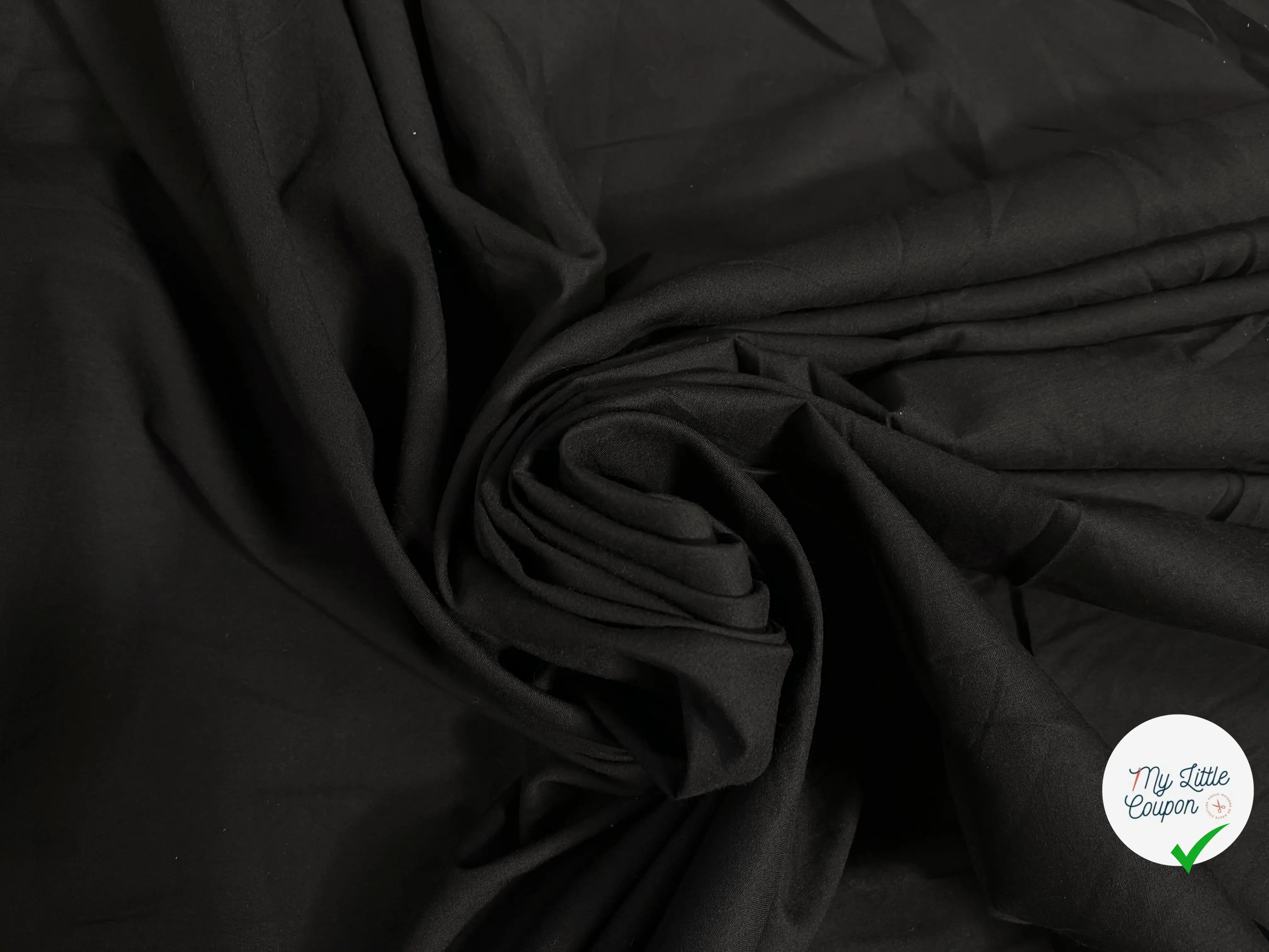 VOILE DE COTON UNI NOIR - My Little Coupon