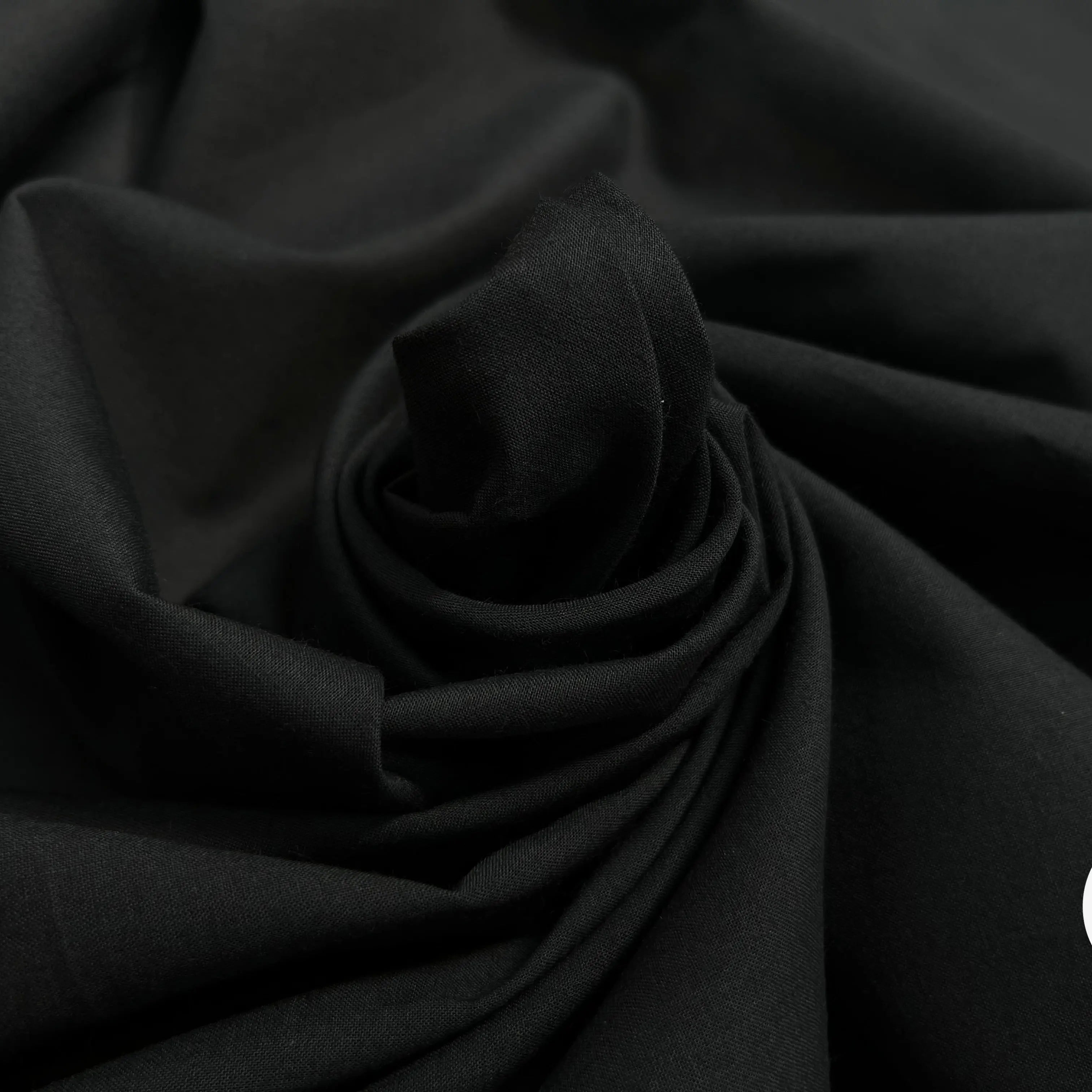 VOILE DE COTON UNI NOIR SOUPLE - My Little Coupon