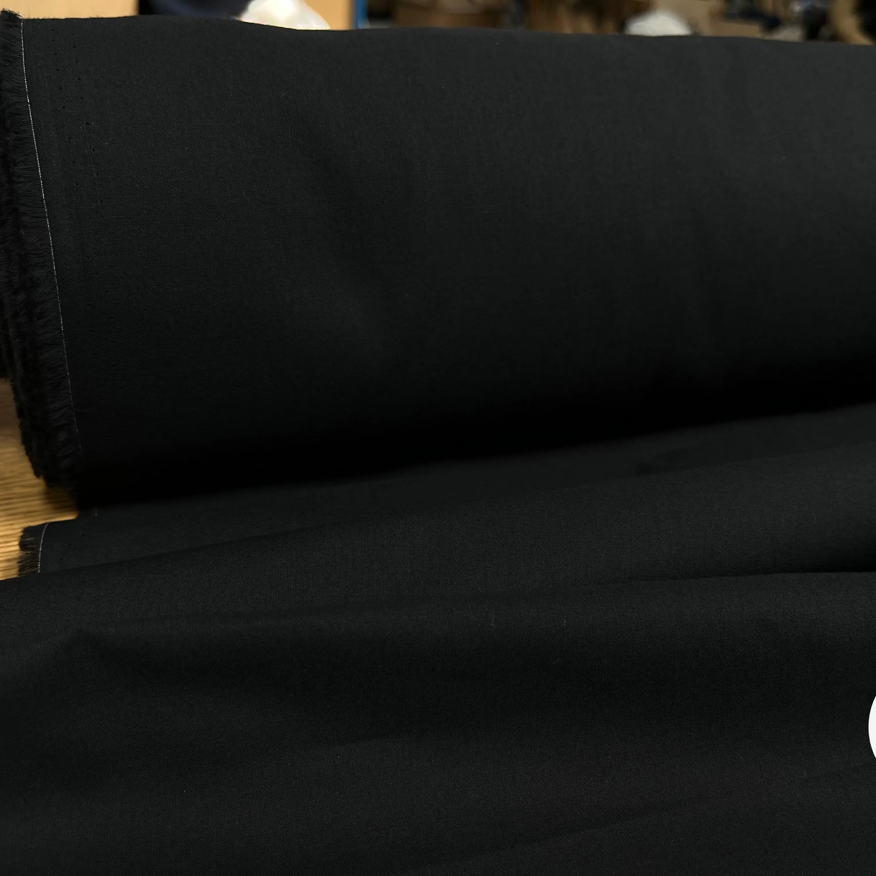 VOILE DE COTON UNI NOIR SOUPLE - My Little Coupon