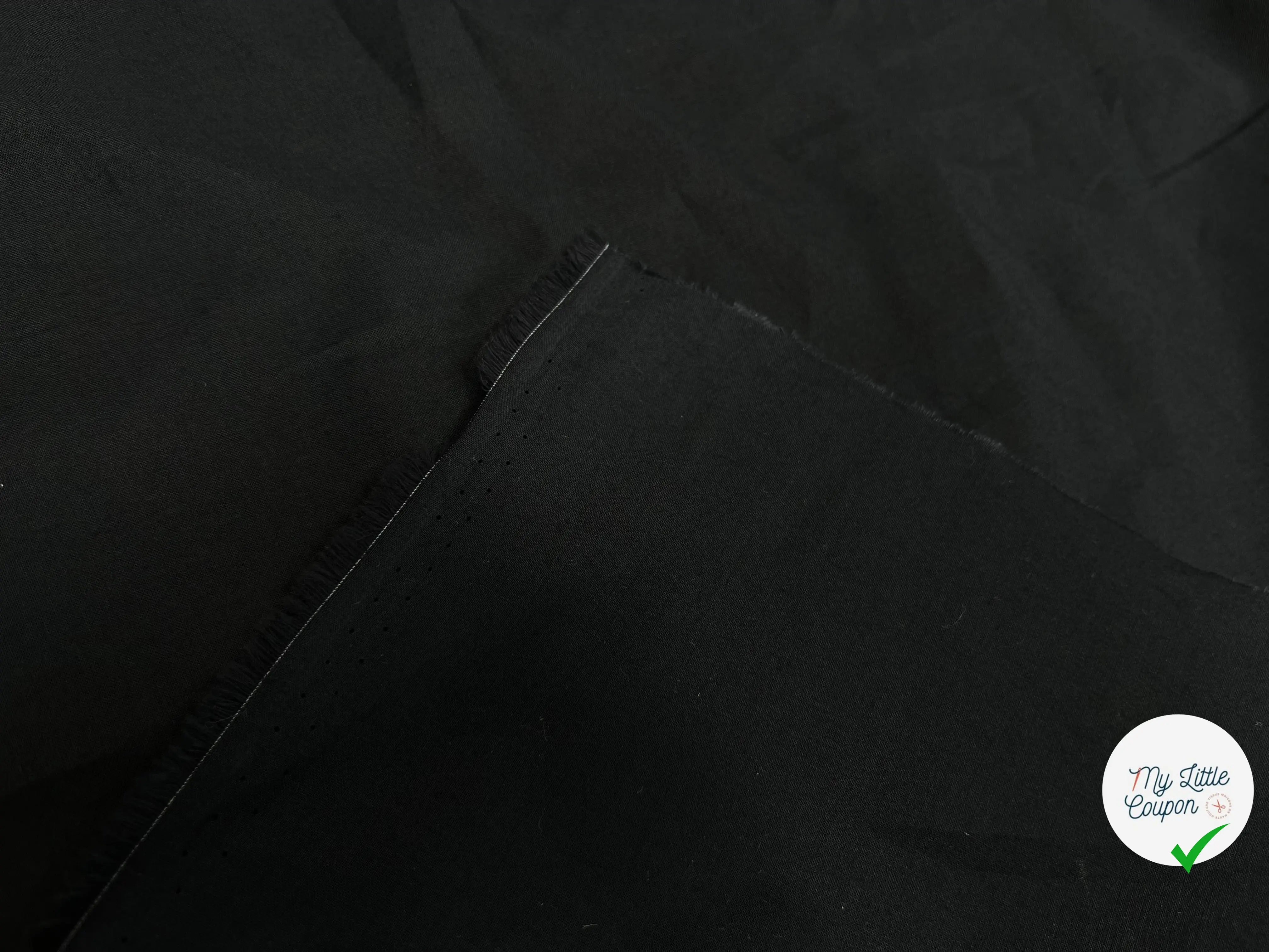 VOILE DE COTON UNI NOIR SOUPLE - My Little Coupon