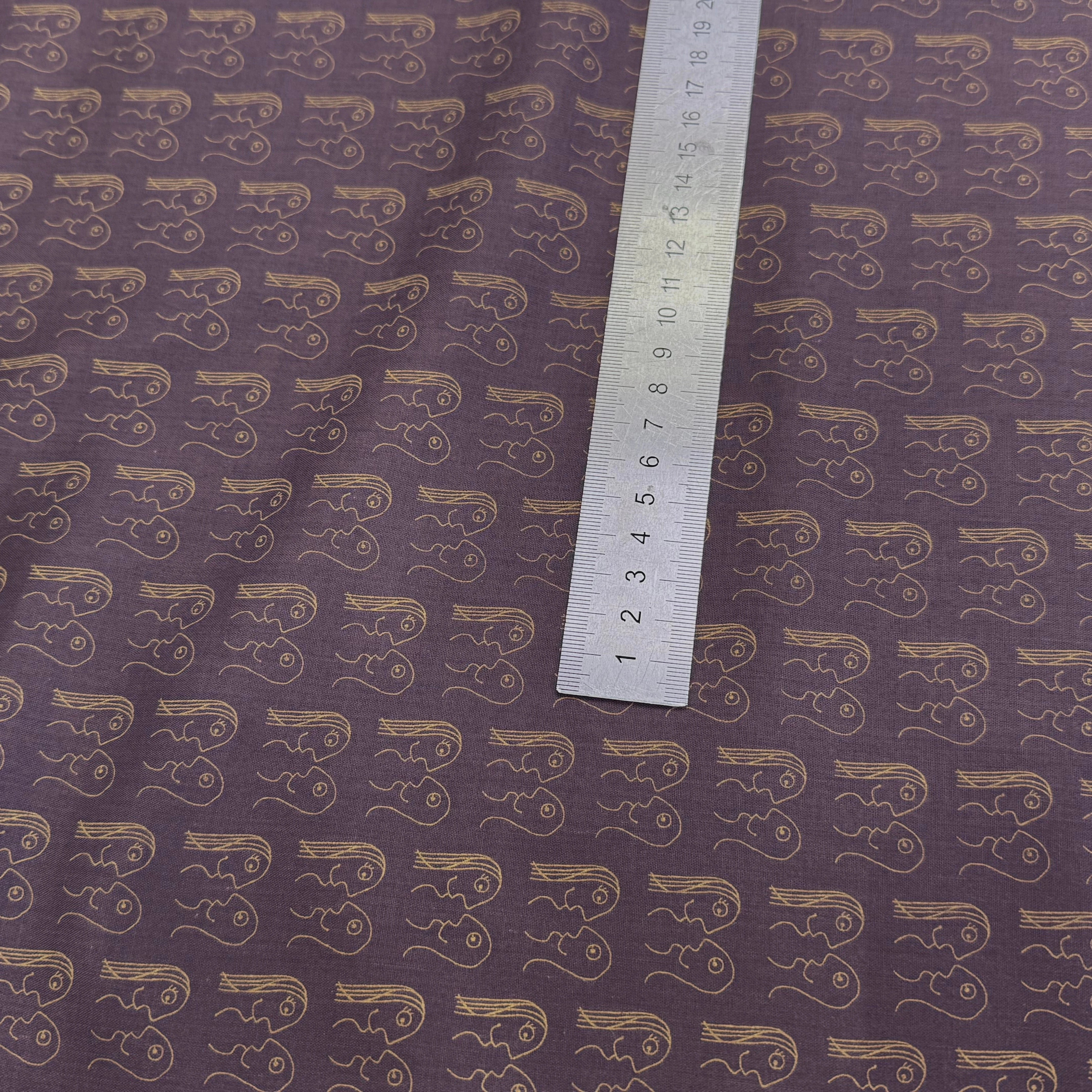 VOILE DE COTON VIOLET IMPRIMÉ EYE CONTACT - My Little Coupon