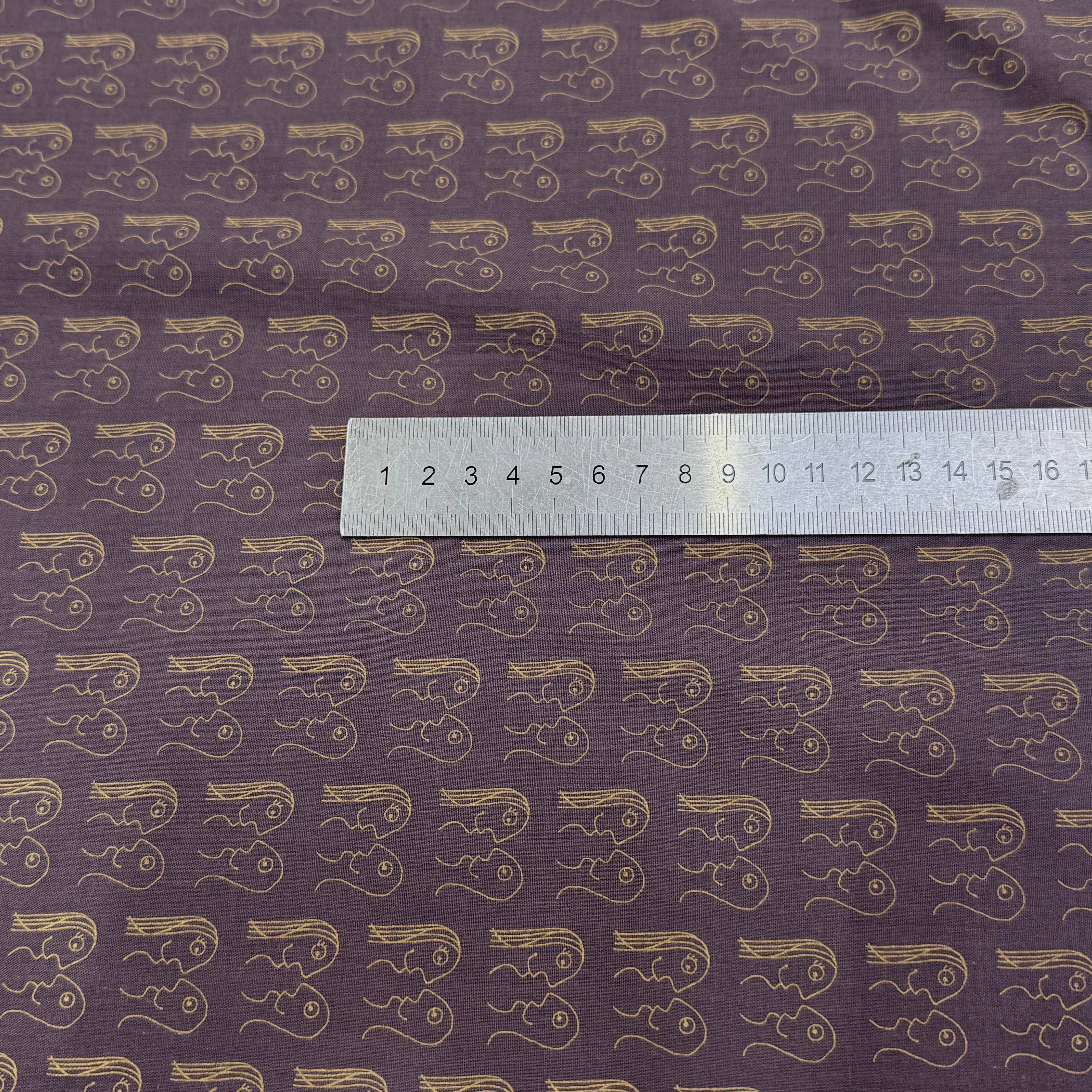 VOILE DE COTON VIOLET IMPRIMÉ EYE CONTACT - My Little Coupon