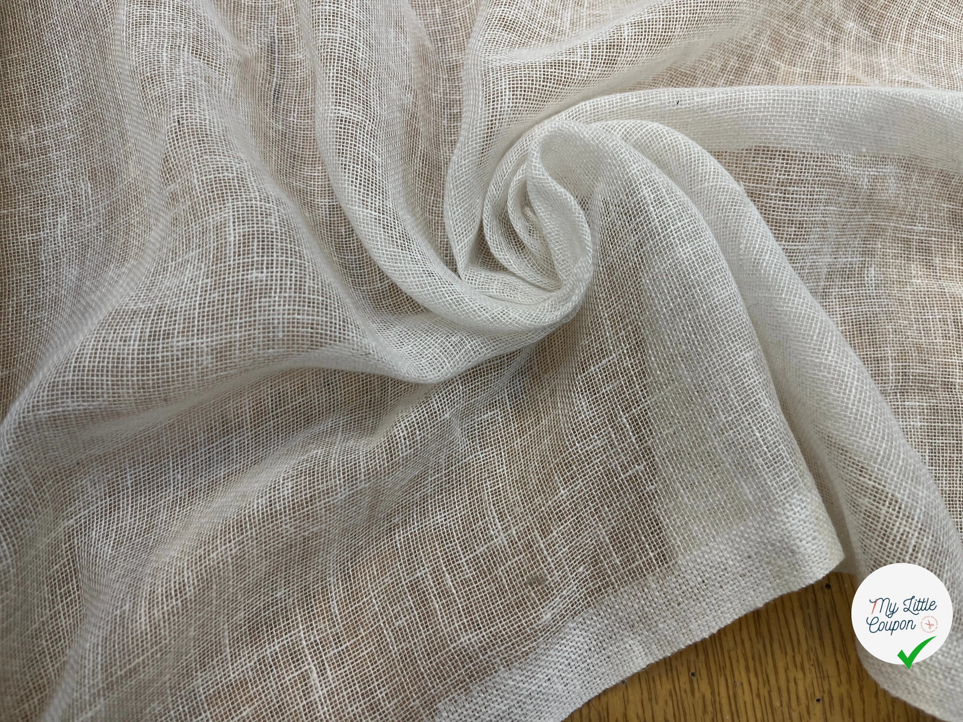 VOILE DE LIN POLYESTER ÉCRU - My Little Coupon