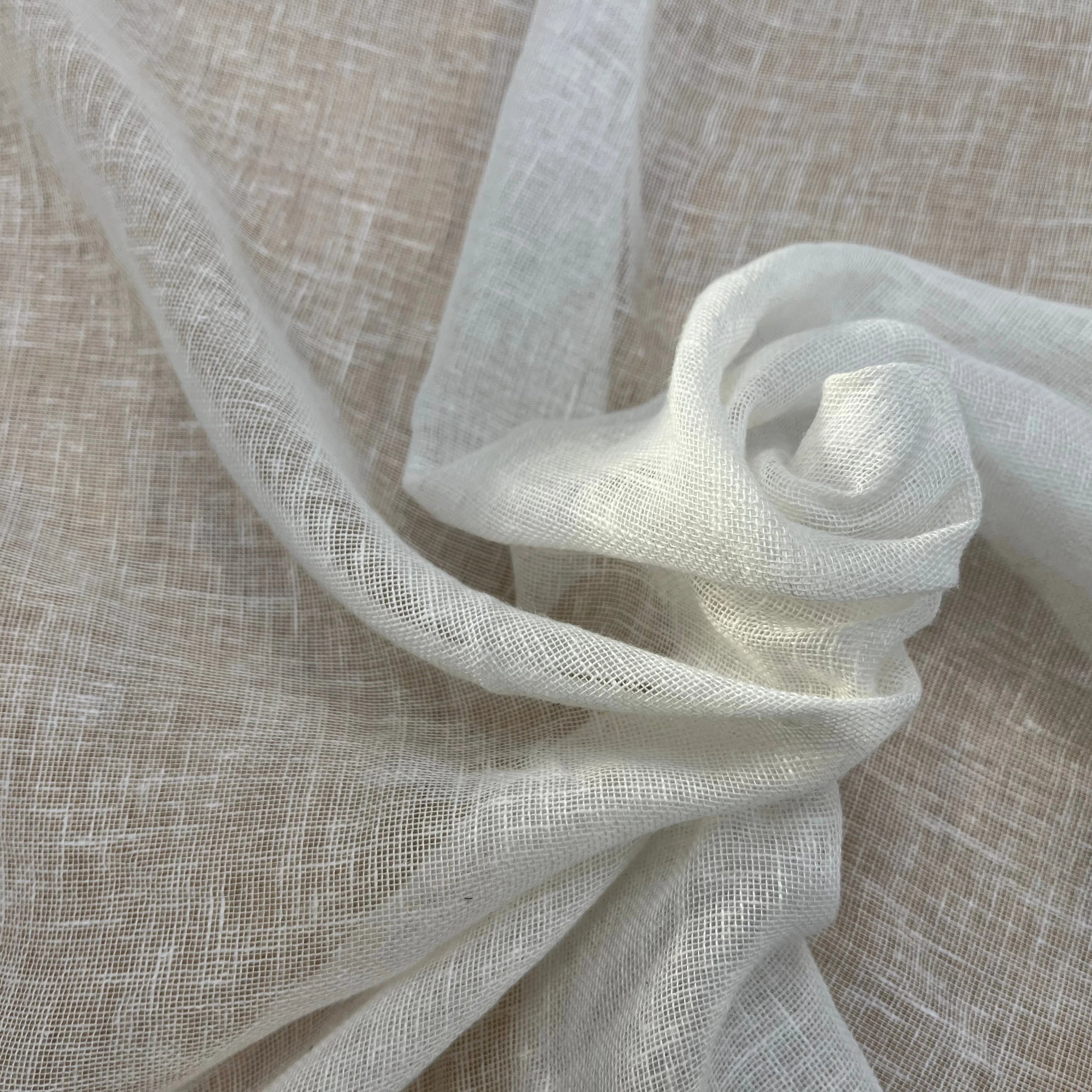 VOILE DE LIN POLYESTER ÉCRU - My Little Coupon