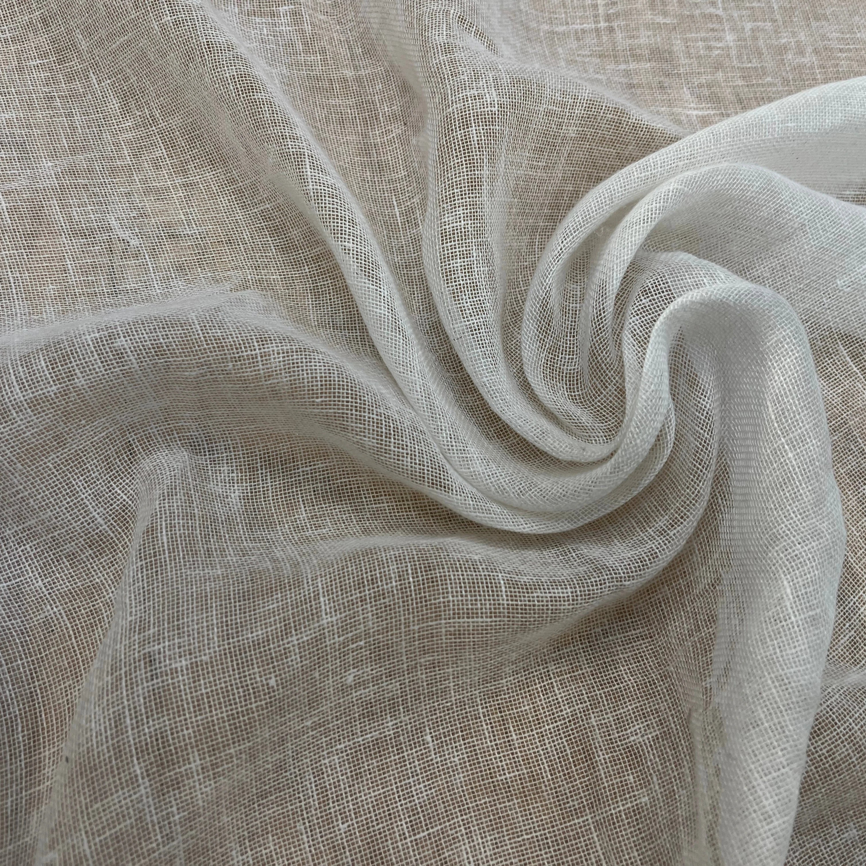 VOILE DE LIN POLYESTER ÉCRU - My Little Coupon