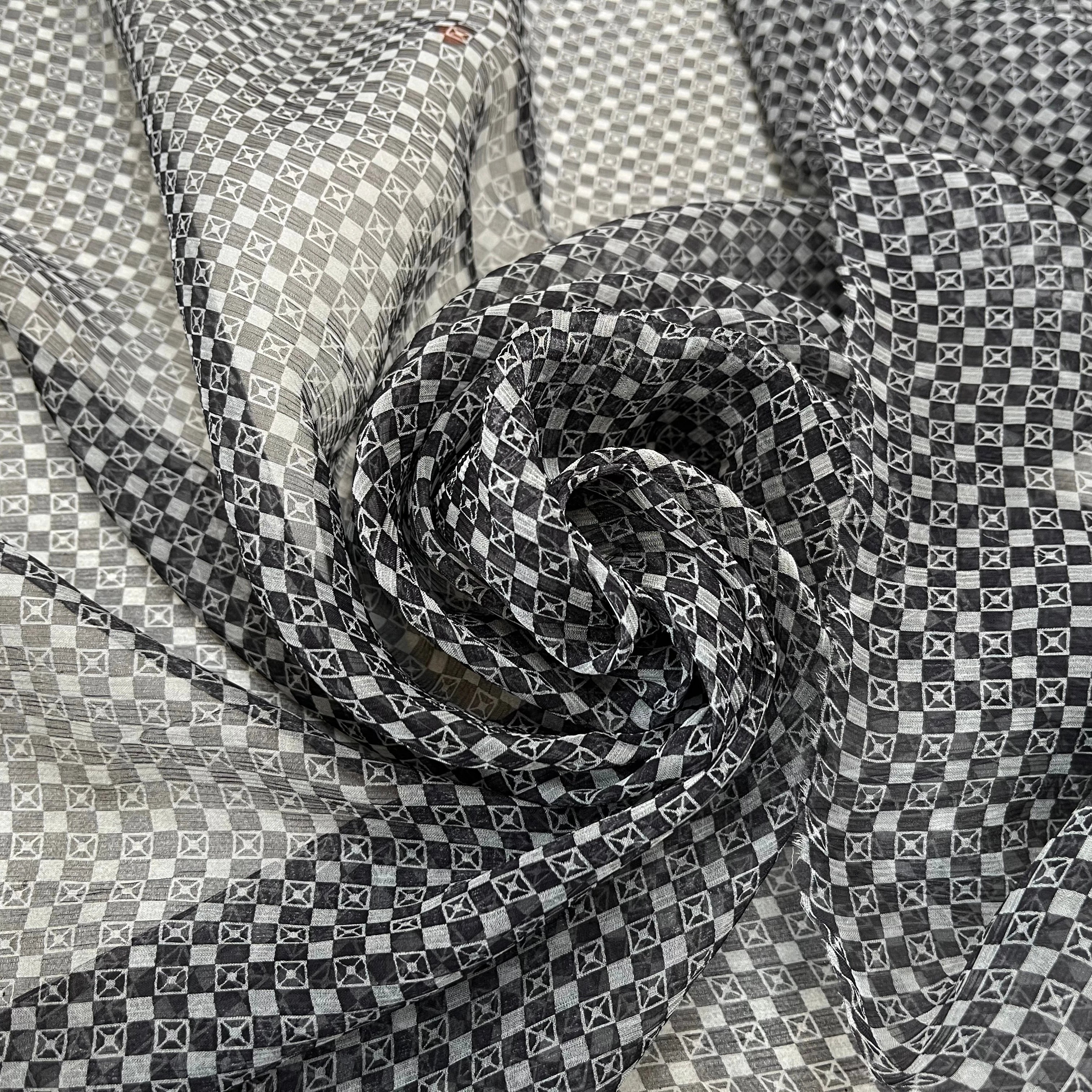 VOILE DE SOIE CARREAUX GÉOMETRIE - My Little Coupon