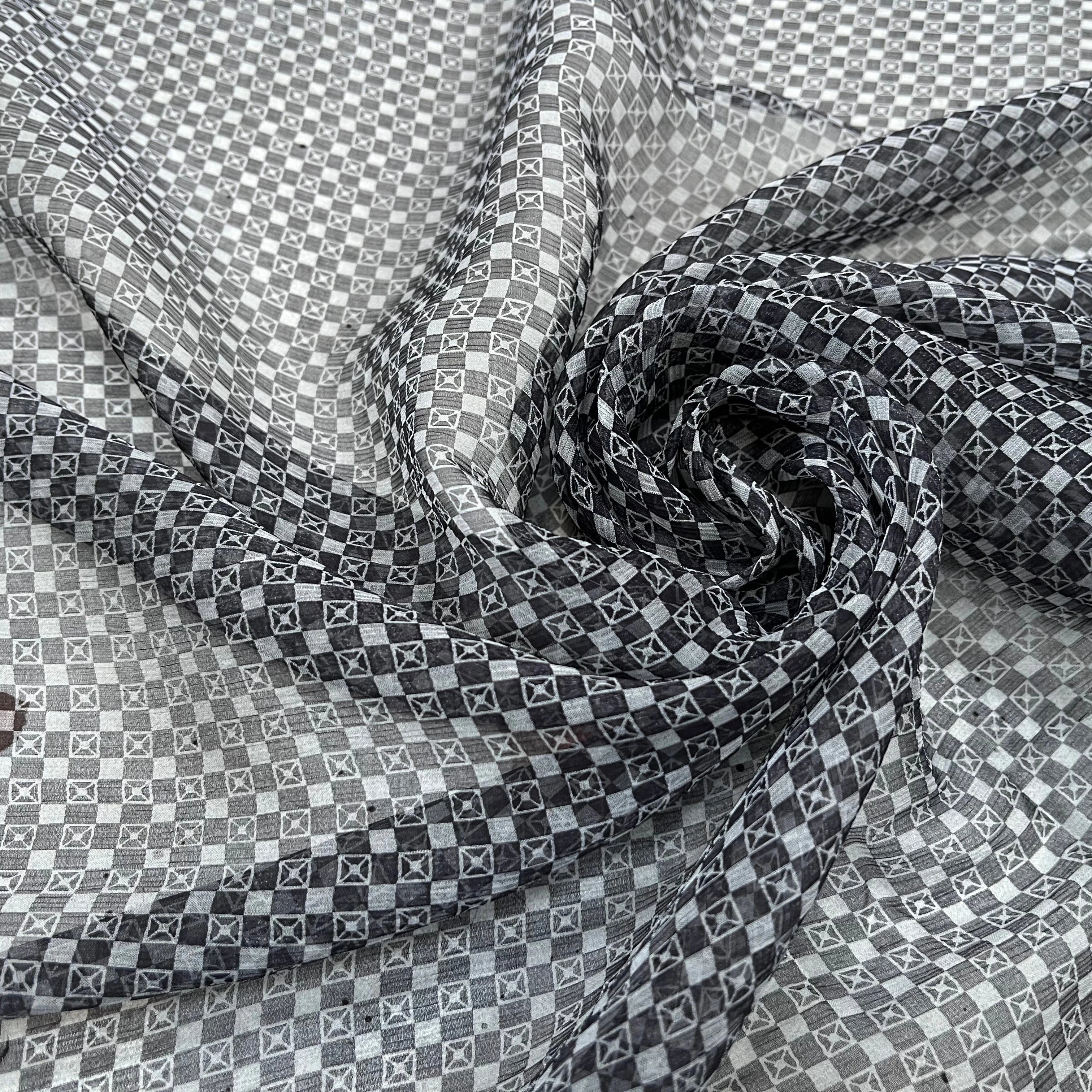 VOILE DE SOIE CARREAUX GÉOMETRIE - My Little Coupon