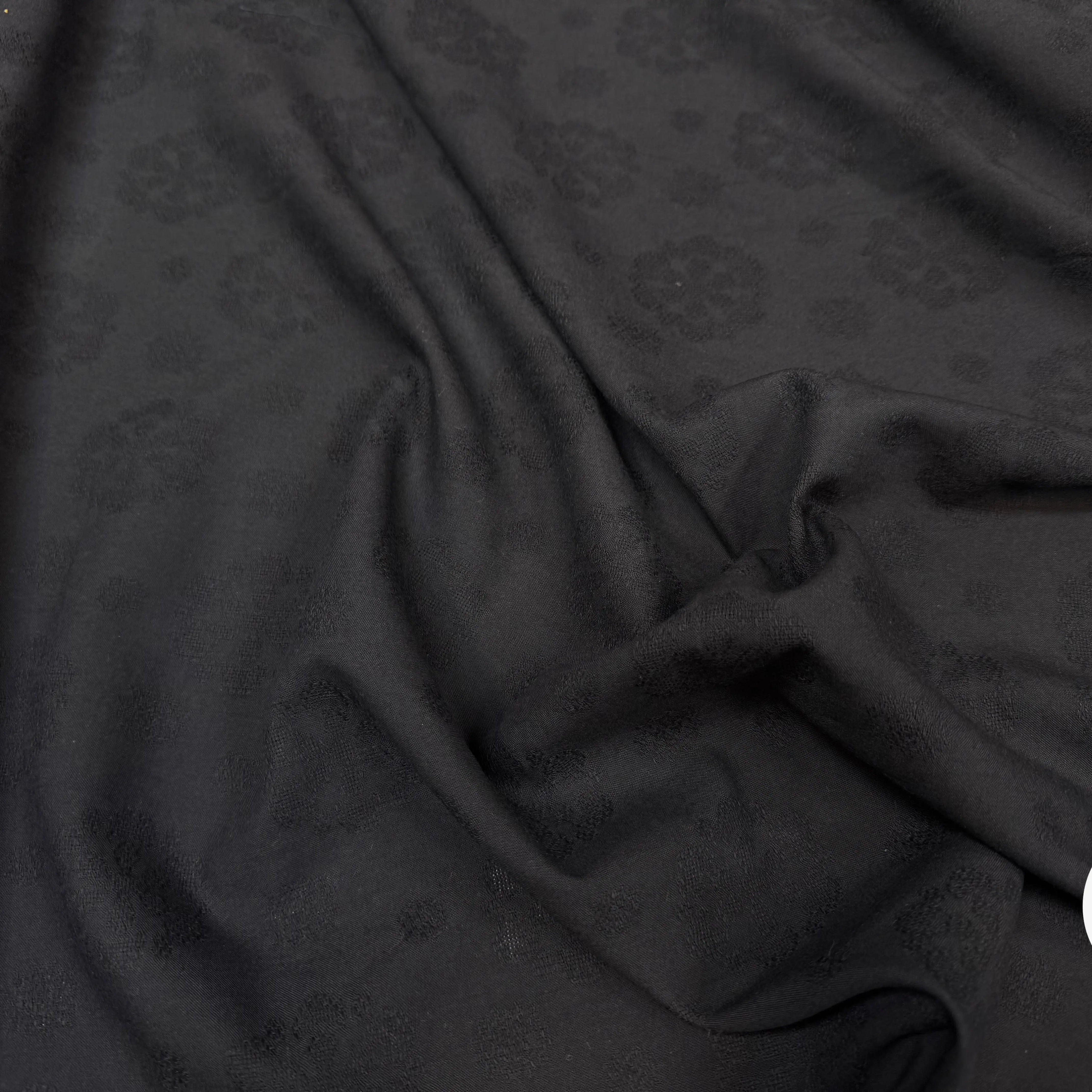 VOILE DÉVORÉ NOIR COTON - My Little Coupon