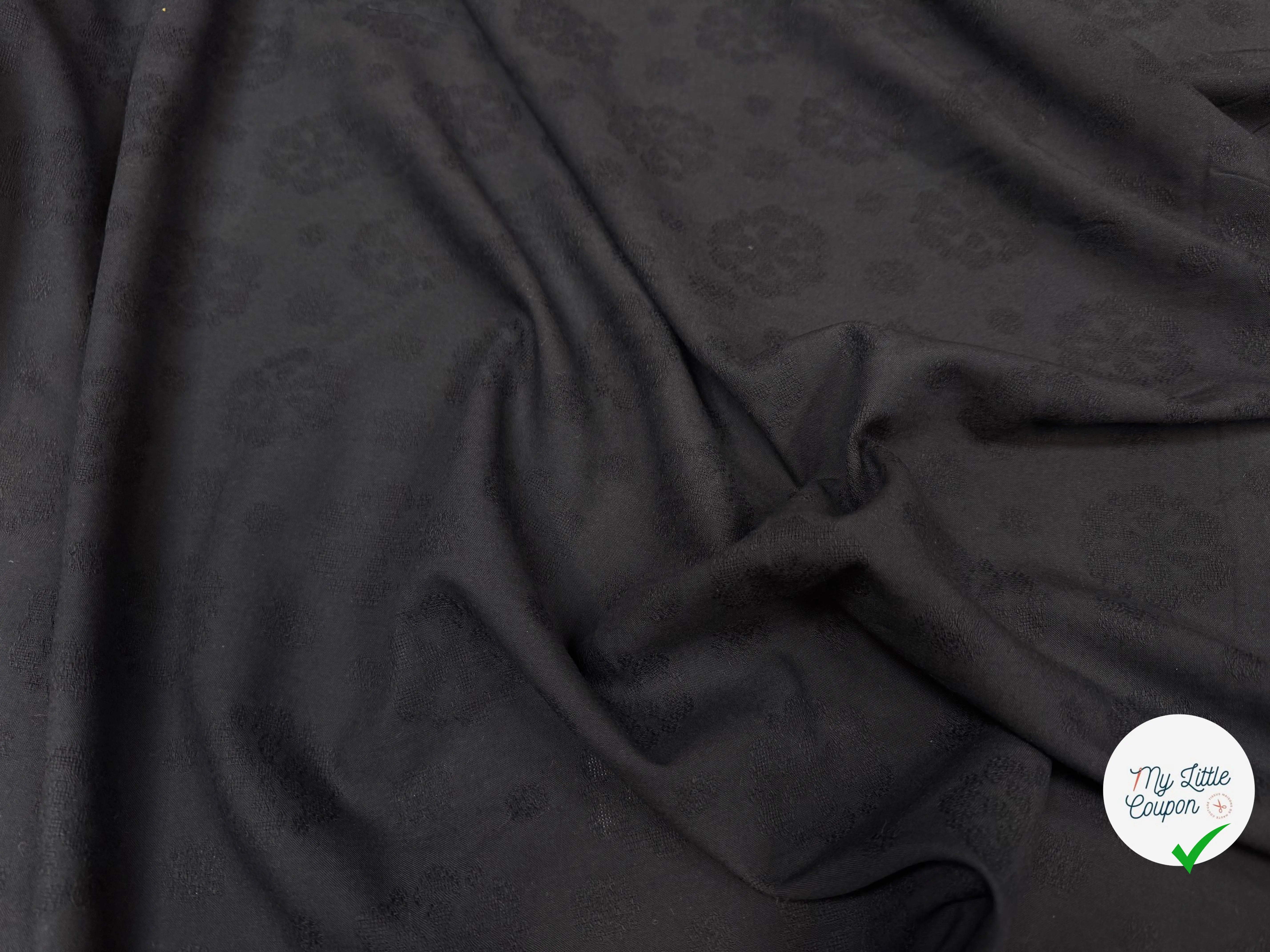 VOILE DÉVORÉ NOIR COTON - My Little Coupon