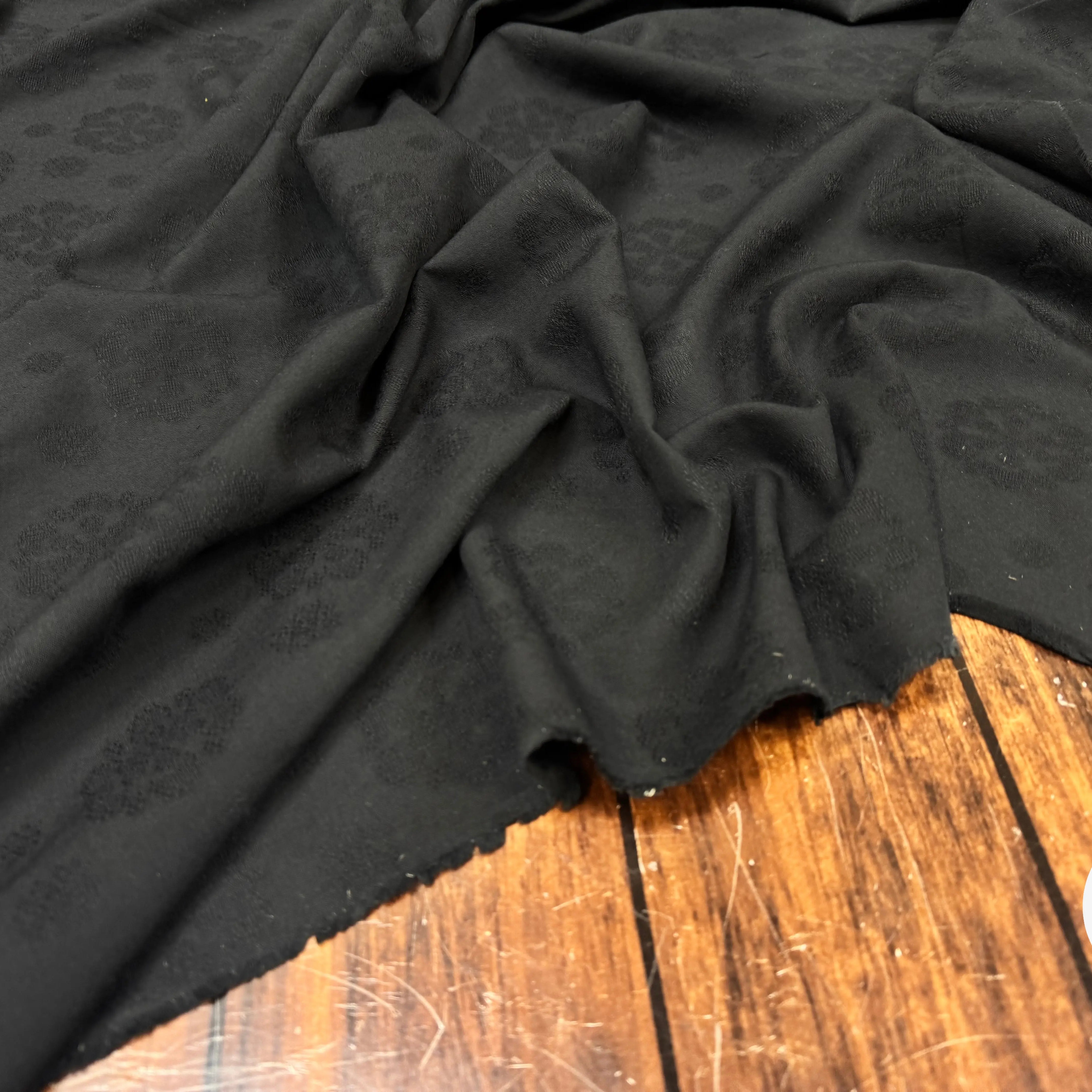 VOILE DÉVORÉ NOIR COTON - My Little Coupon