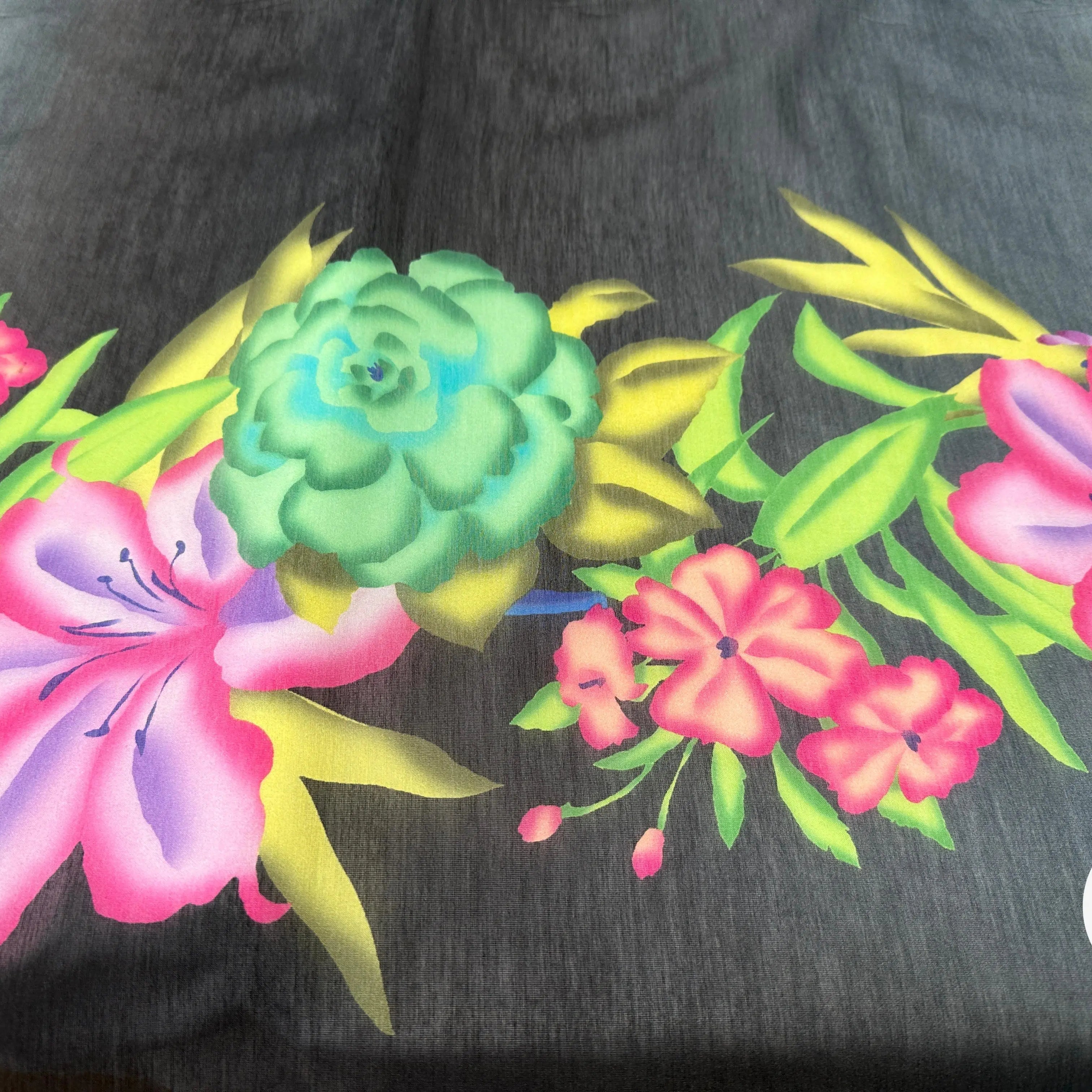 VOILE EMERISÉ COTON SOIE BASES DE FLEURS - My Little Coupon