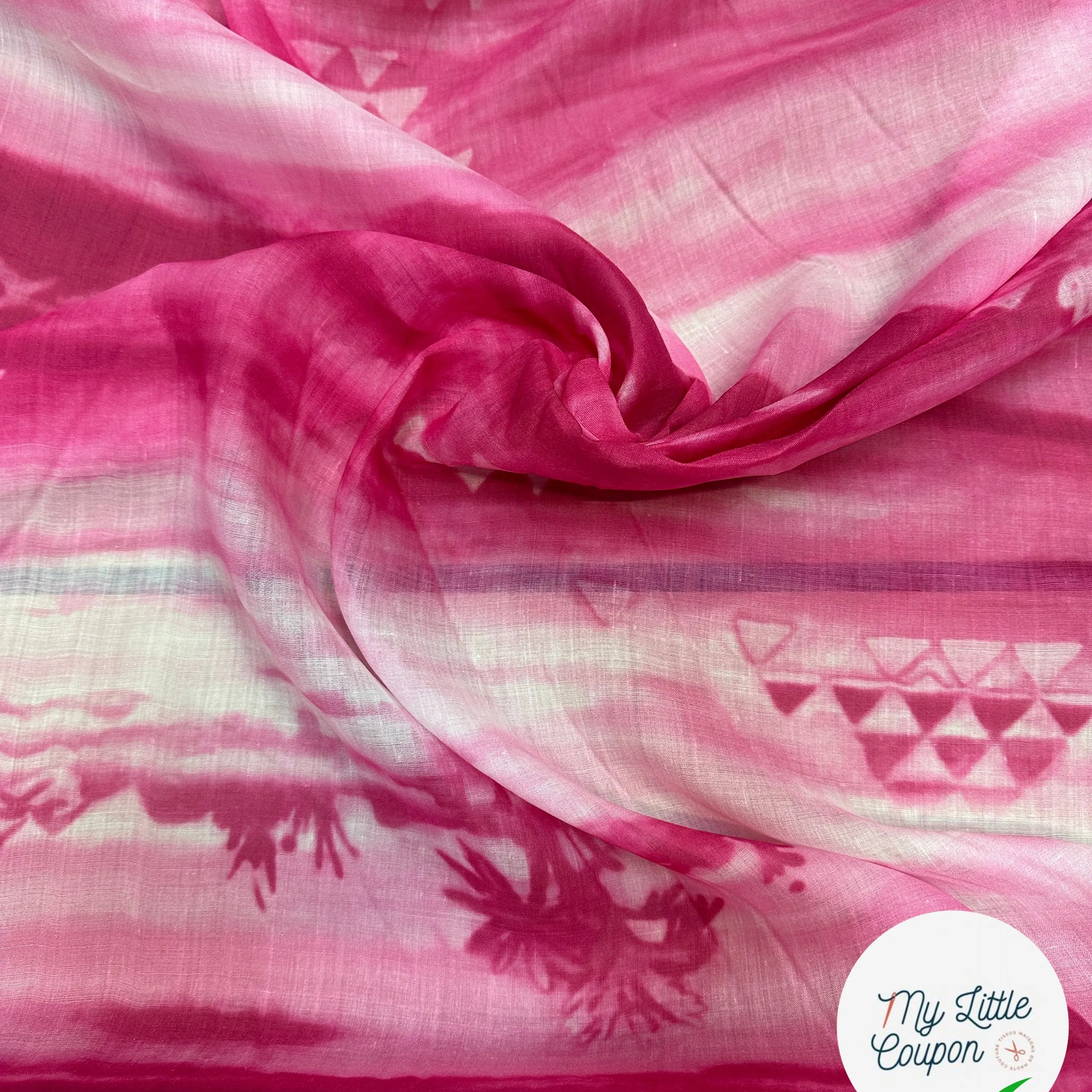 VOILE RAMIE GLIDA PARTY DECLASSÉ PALMIERS ROSÉS - My Little Coupon