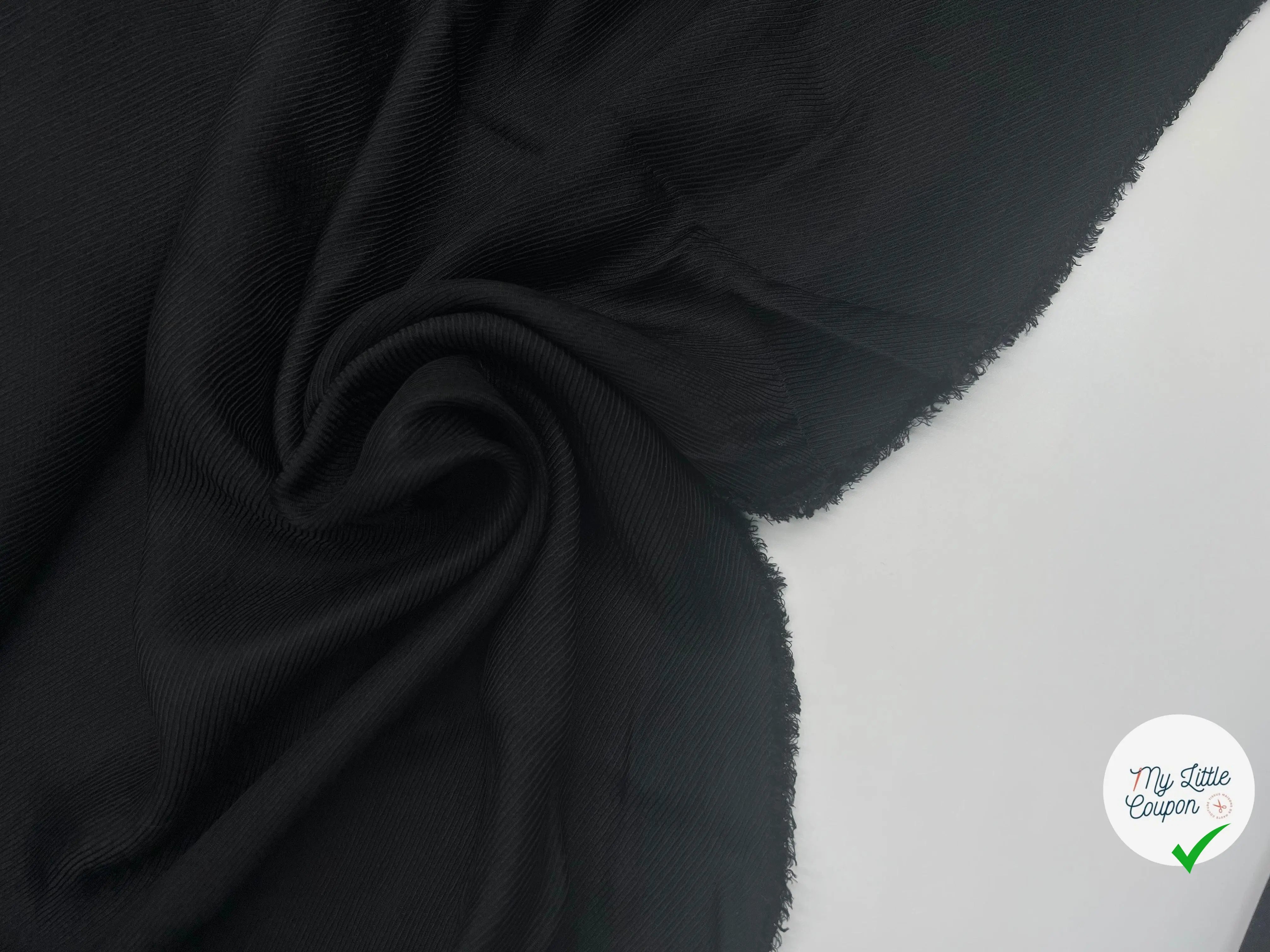 WHIPCORD CUPRO NOIR - coupon de tissu de 3 mĂštres - My Little Coupon - tissu - coudre