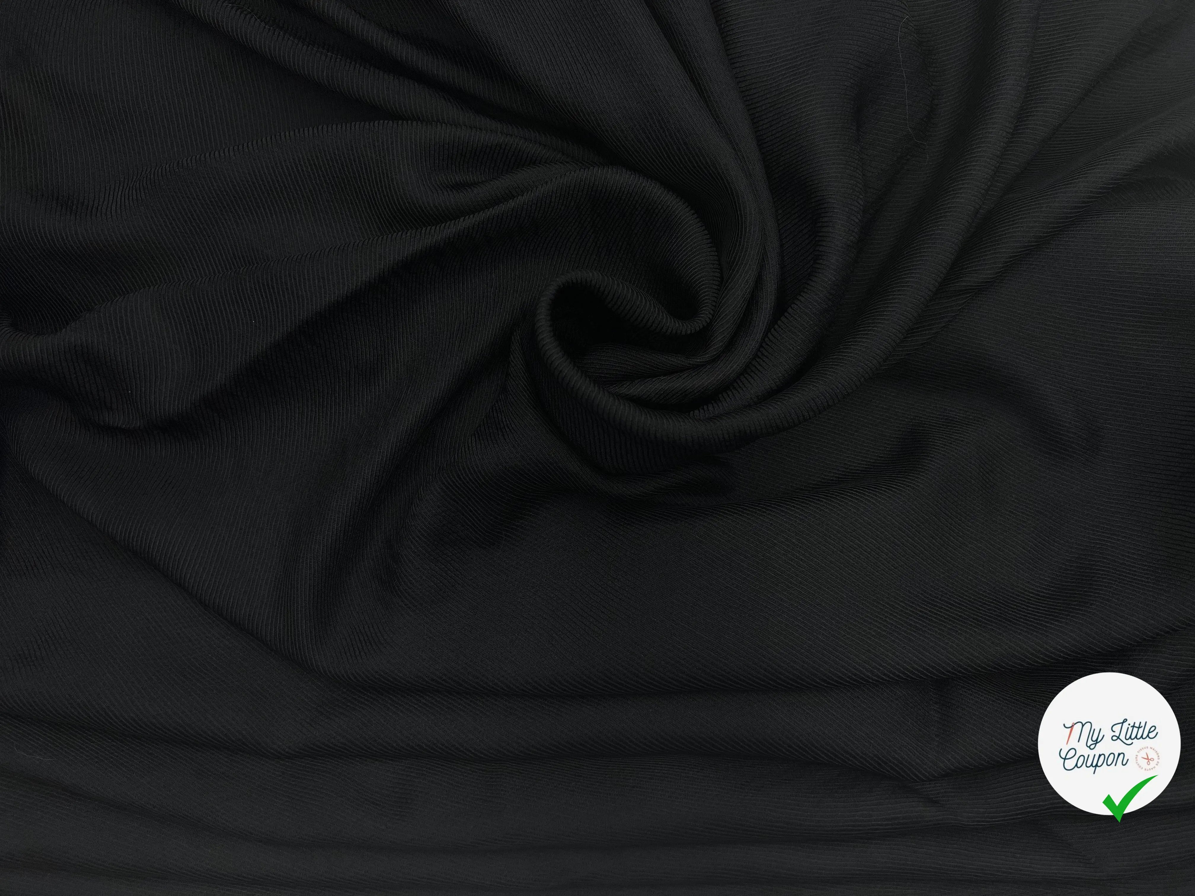 WHIPCORD CUPRO NOIR - coupon de tissu de 3 mĂštres - My Little Coupon - tissu - coudre