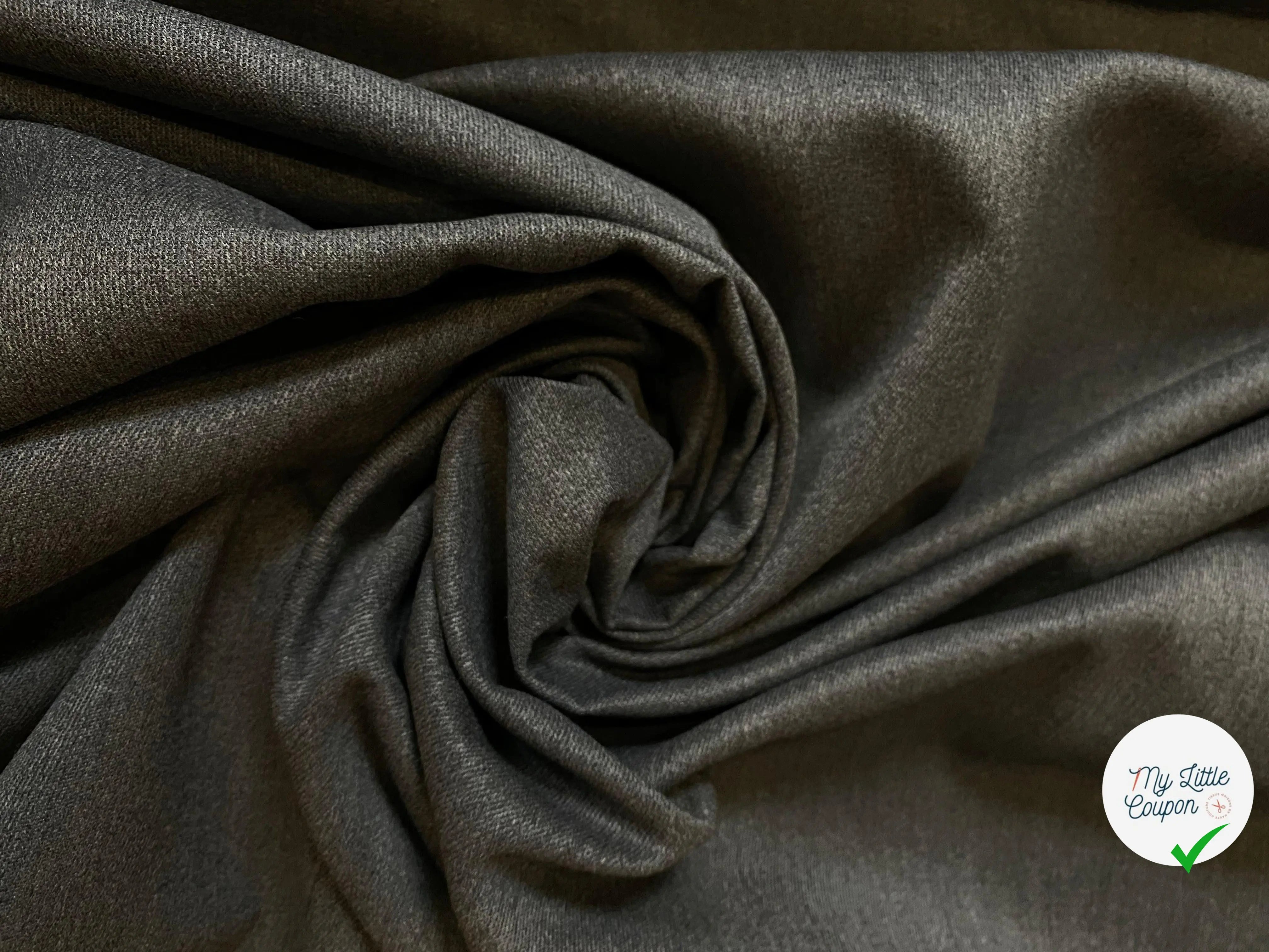 WHIPCORD GRIS CHINÉ 100% LAINE - My Little Coupon - tissu - coudre