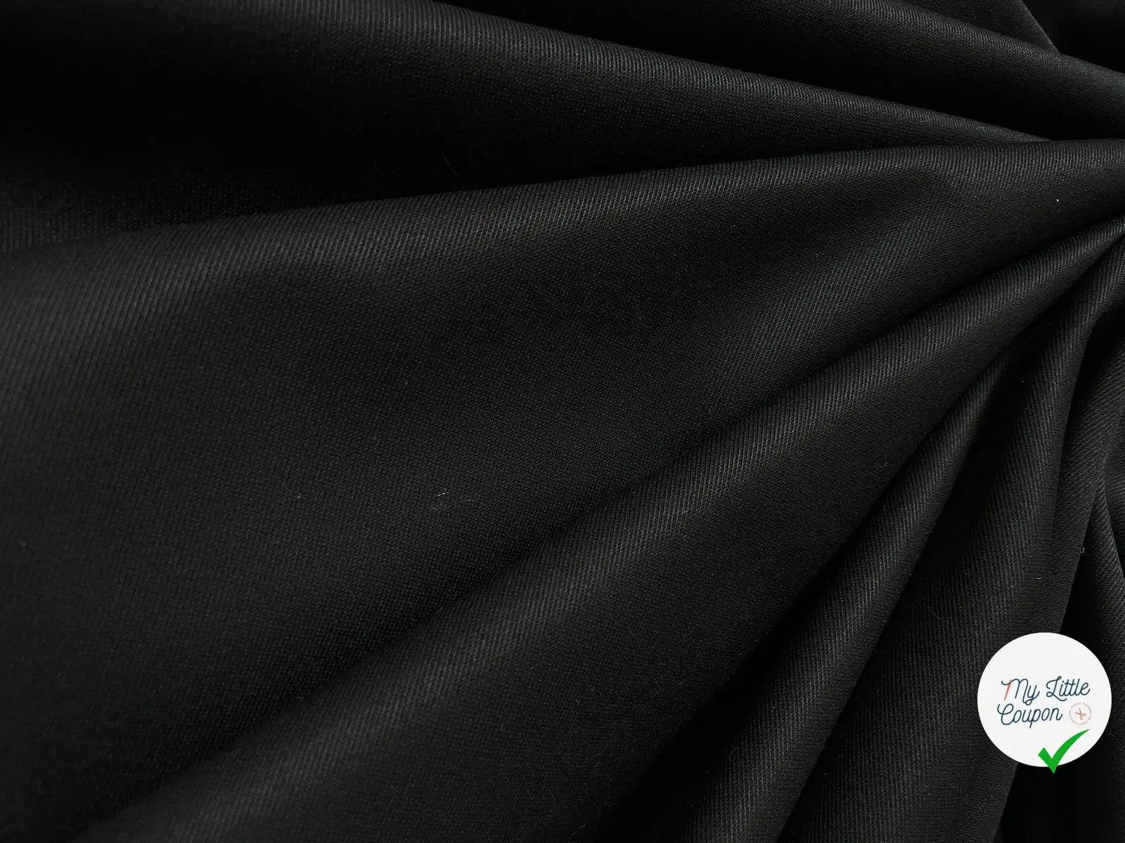 WHIPCORD POLYLAINE NOIR 55% LAINE - My Little Coupon - tissu - coudre